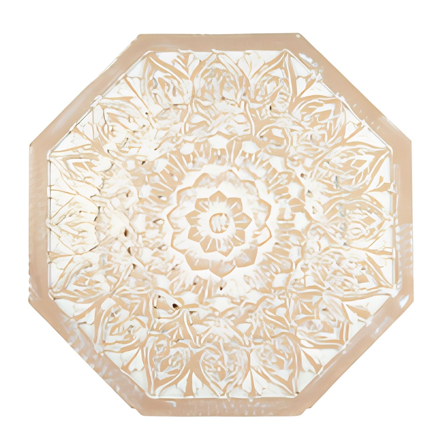 Marrakesch Orient & Mediterran Interior Wanddekoobjekt Daydream Wandornament Achteck 61 cm MDF Natur Holzoptik Wanddeko Boho (1 St), Handarbeit