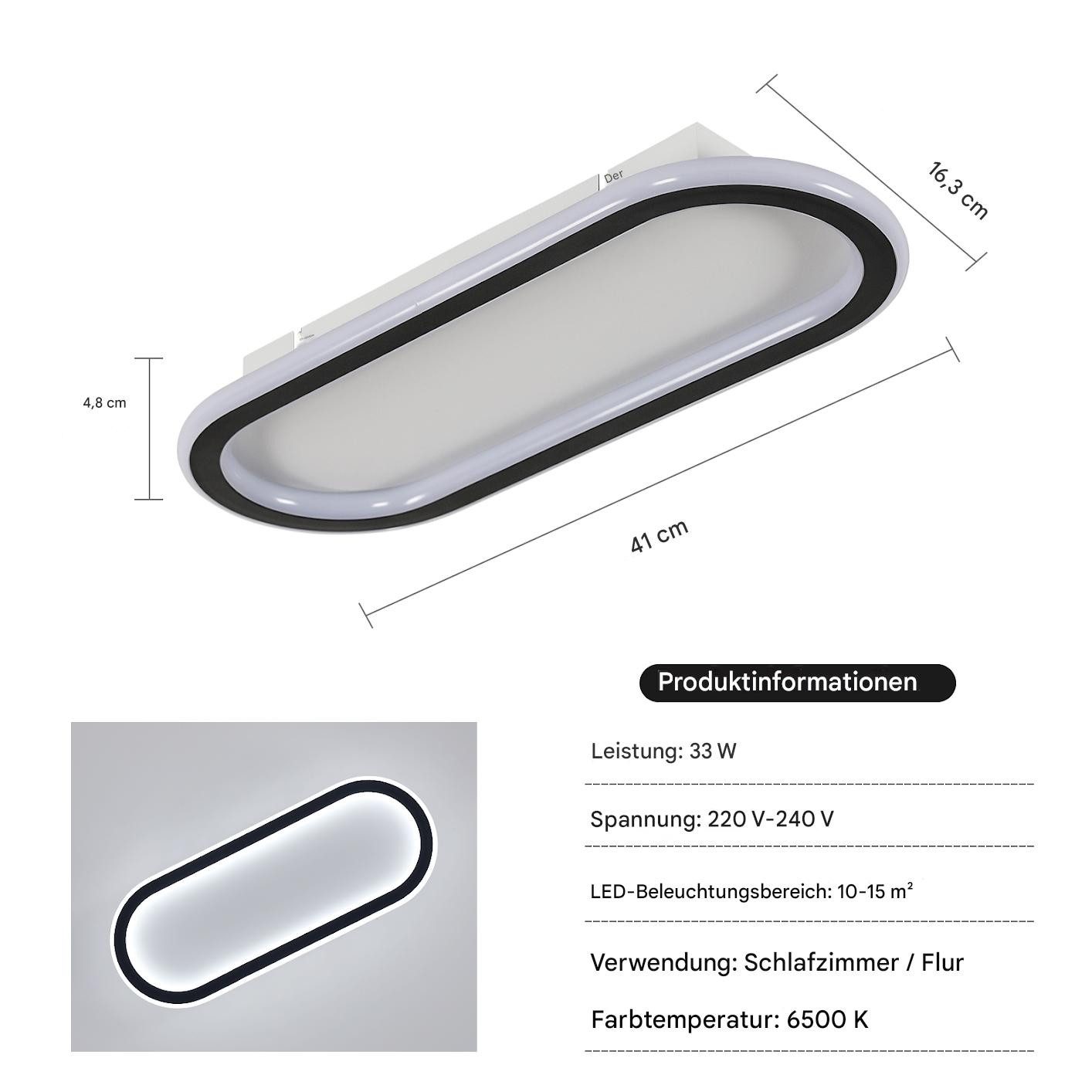 Goeco Deckenleuchte Runway Deckenleuchte,Dekoleuchten,33W,weißes Licht,6500 günstig online kaufen
