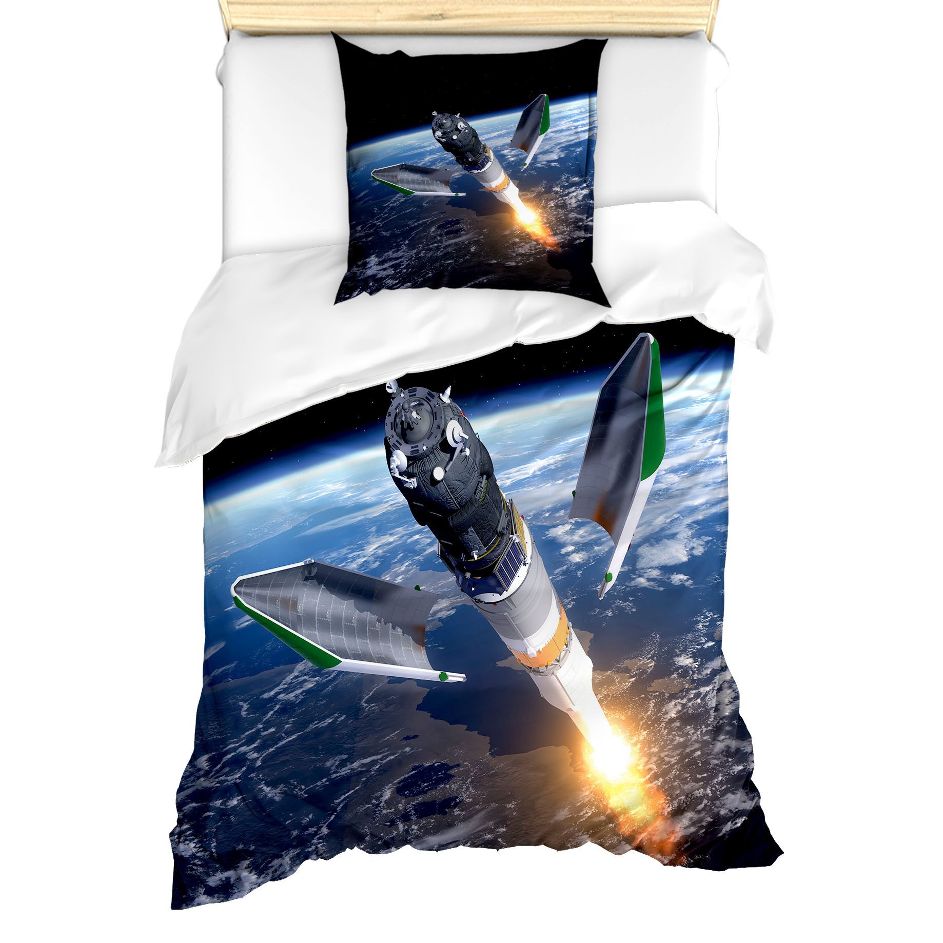 Abakuhaus Постельное белье Milbensicher Всеrgiker geeignet mit Kissenbezug, Microfaser, Weltraum Raumfahrzeug Cosmos