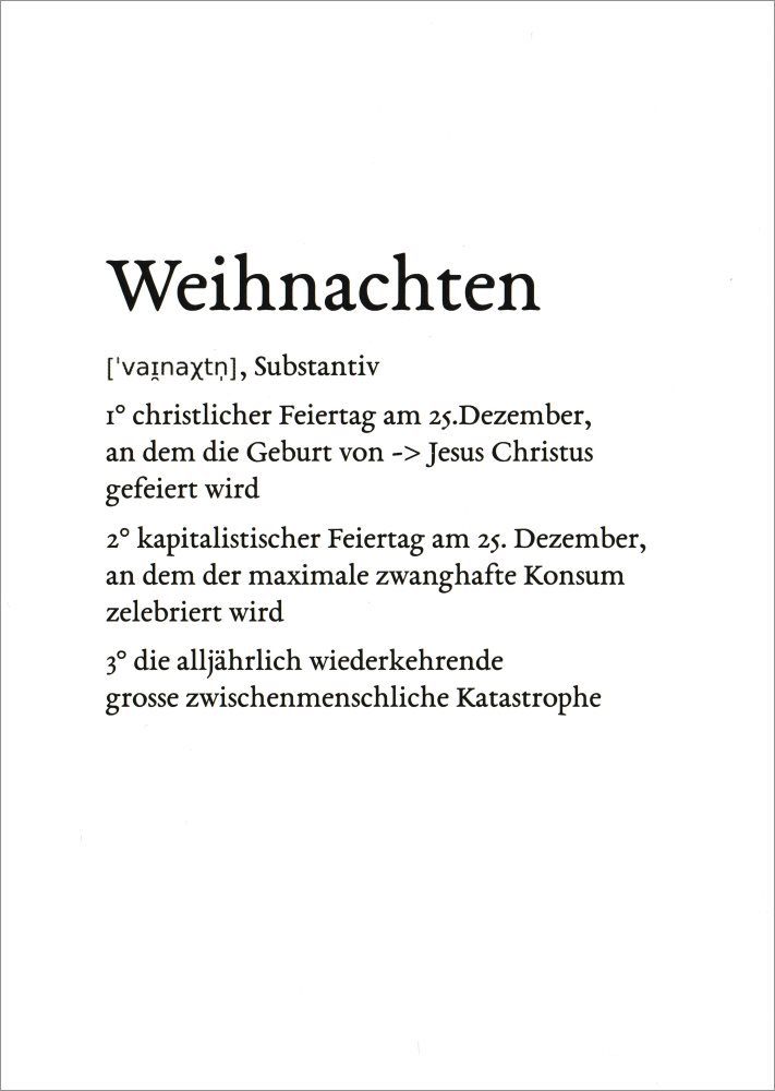 Postkarte Lexikarte "Weihnachten"