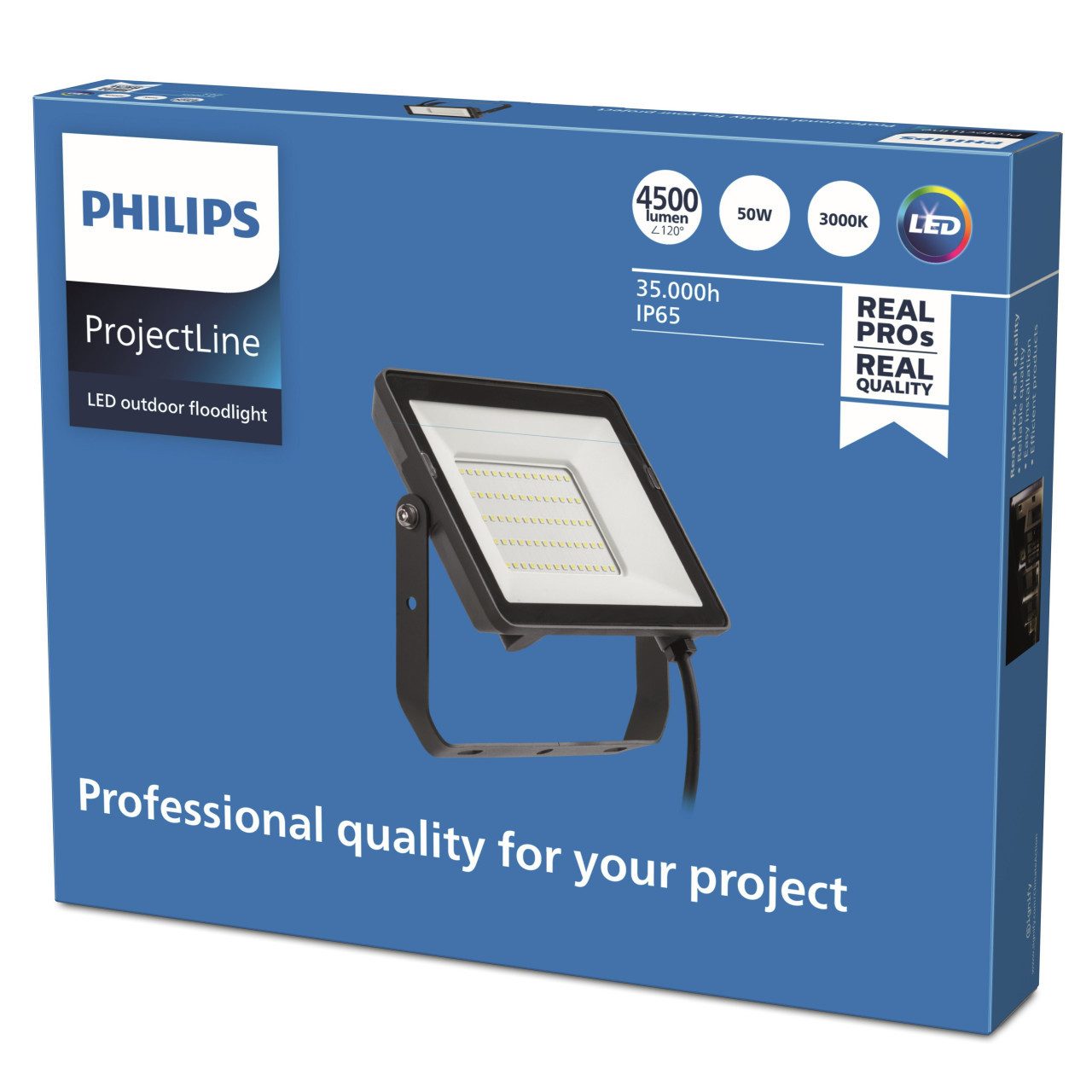 Philips Flutlichtstrahler Philips LED Flutlicht ProjectLine 50W warmweiß, Inkl. Leuchtmittel, Nicht dimmbar ohne Bewegungsmelder