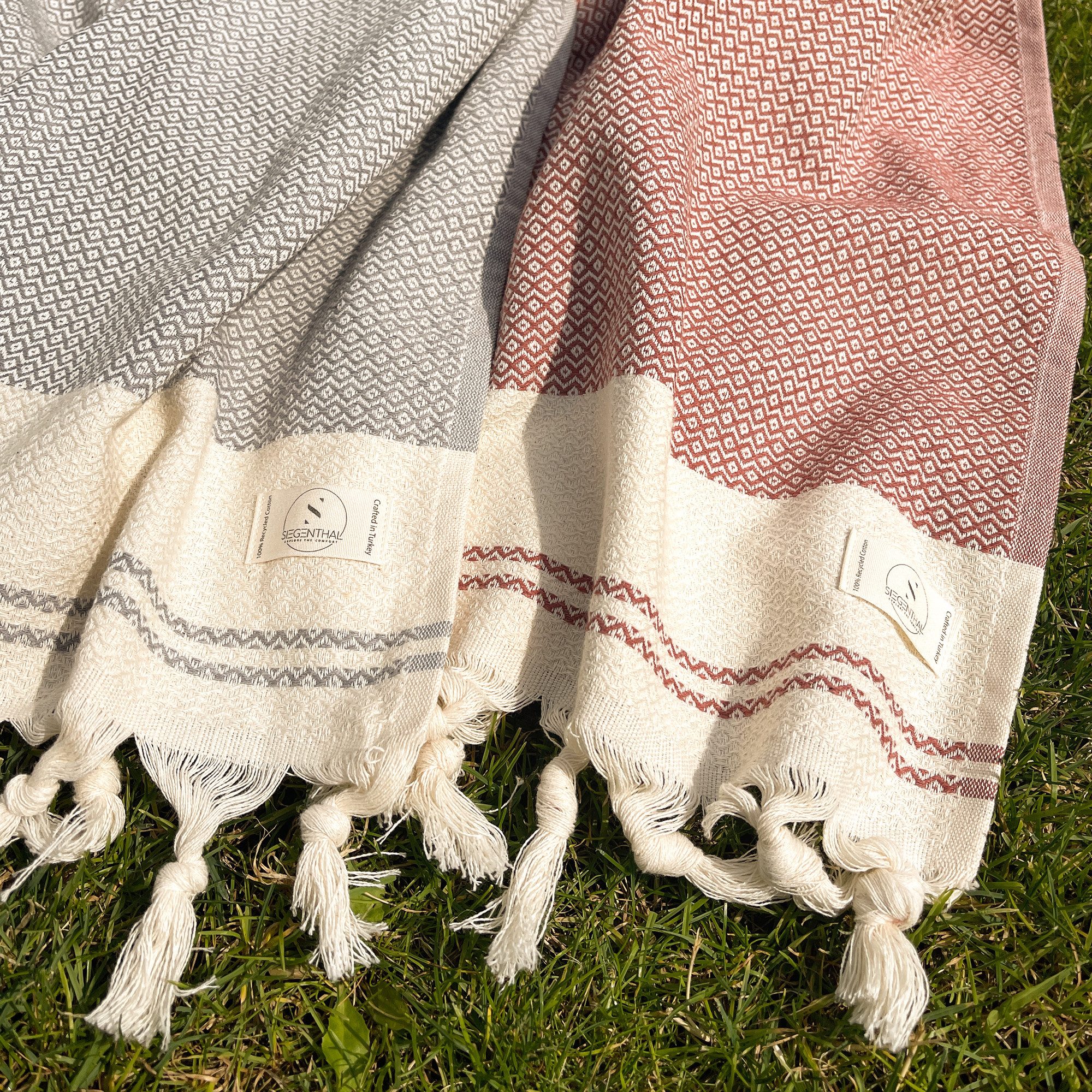 SIEGENTHAL Strandtuch Hamamtuch 90x200 cm – Strand- & Saunatuch aus recycelter Baumwolle – Bild 4 von 5