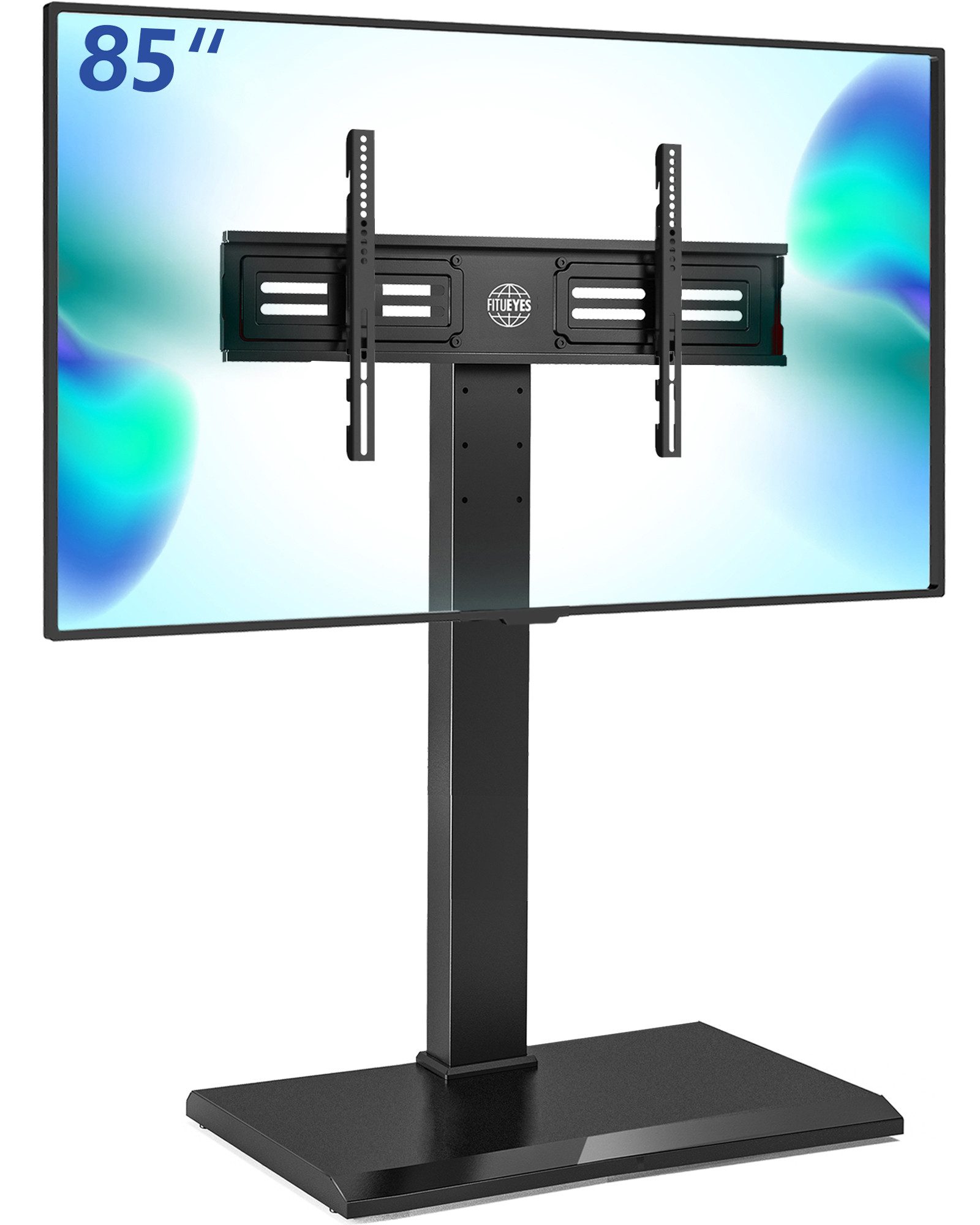 FITUEYES TV-Ständer höhenverstellbar, ±35° schwenkbar, 50-80 Zoll, (bis 80,00 Zoll, Eisenbasis, mit Sicherheitsschloss, Kabelmanagement)