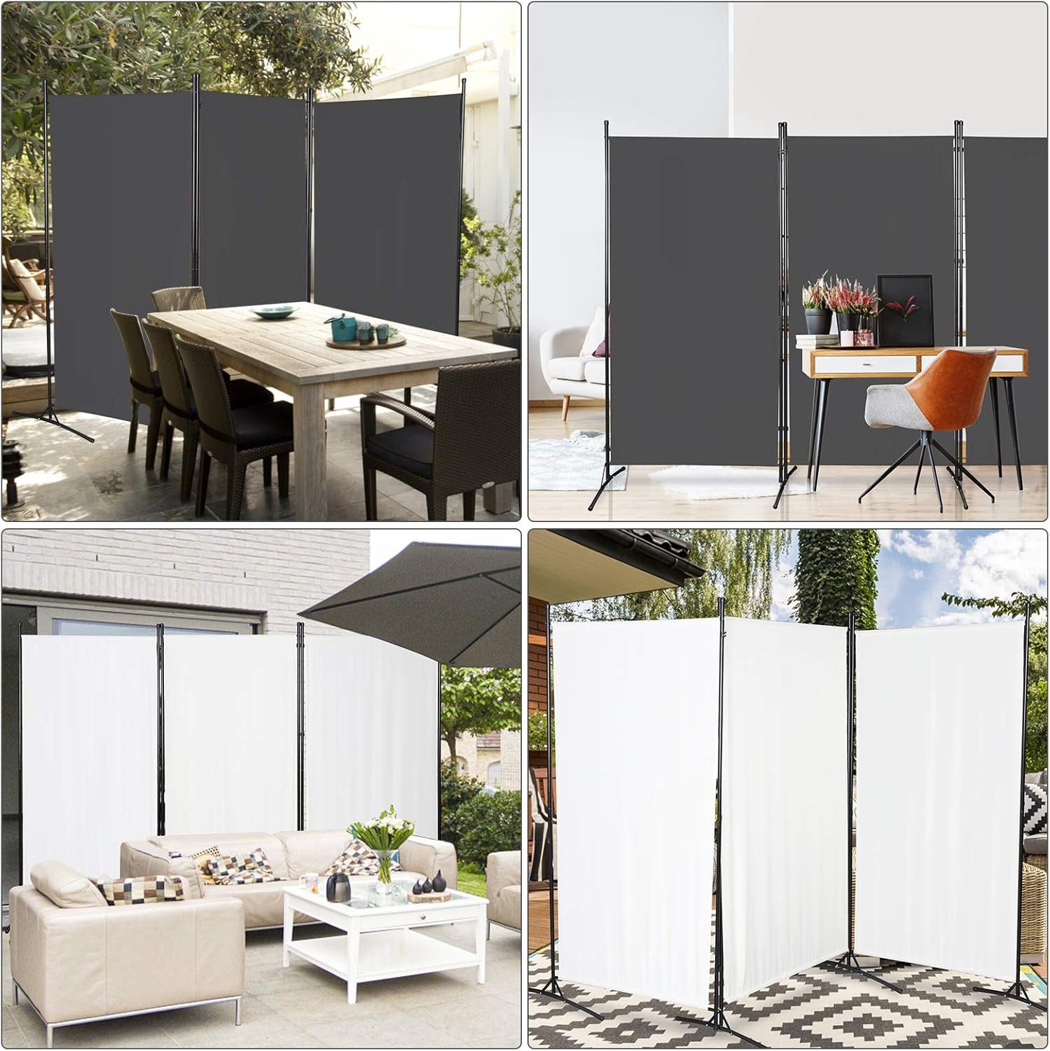BlingBin Paravent 3-teiliger Paravent 260 x 180 cm, wetterfester Balkonsichtschutz (3er Set, 3 St., 260x180cm), als Raumteiler und Trennwand für Balkon, Terrasse und Wohnbereich