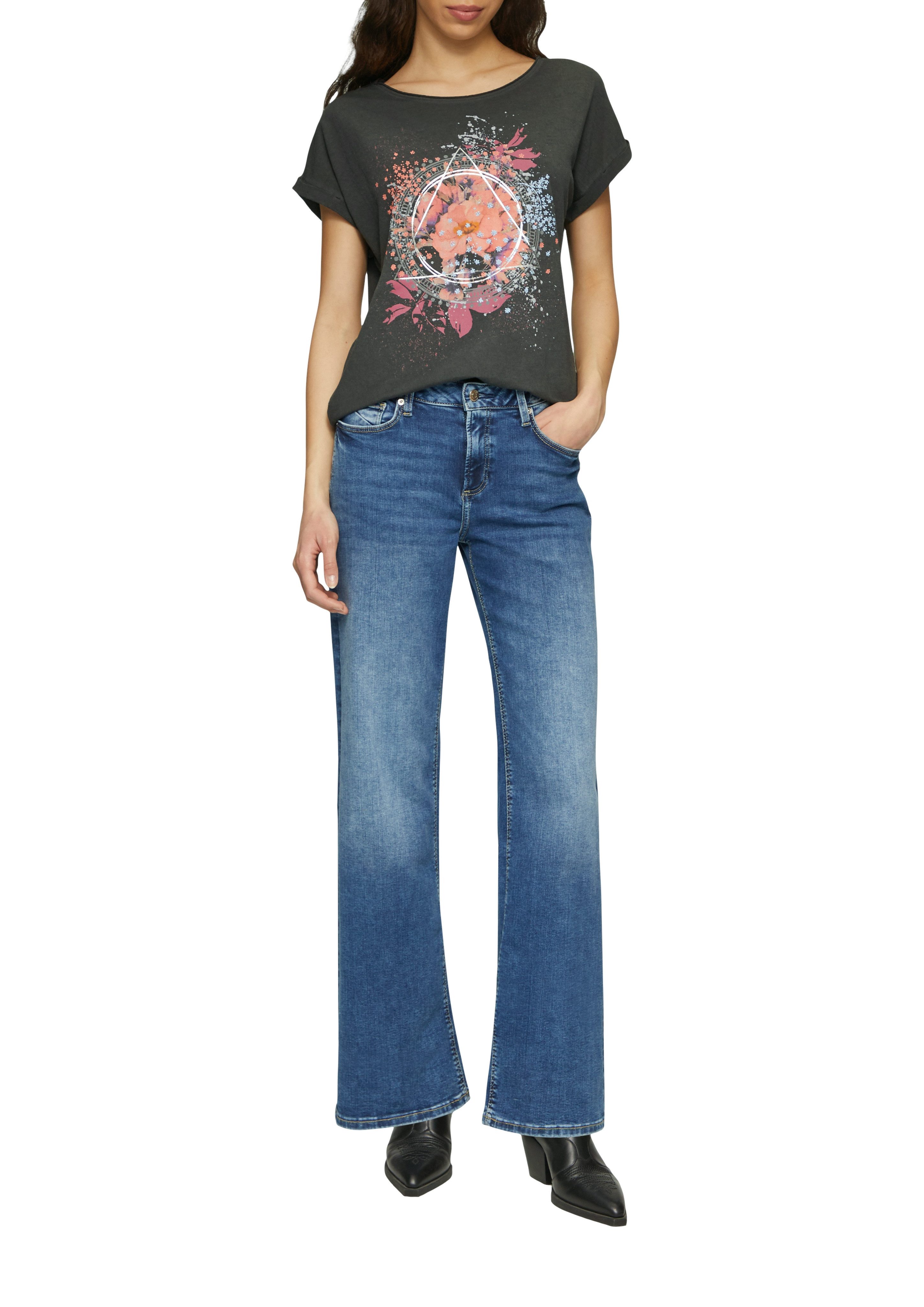 QS T-Shirt mit Frontprint günstig online kaufen