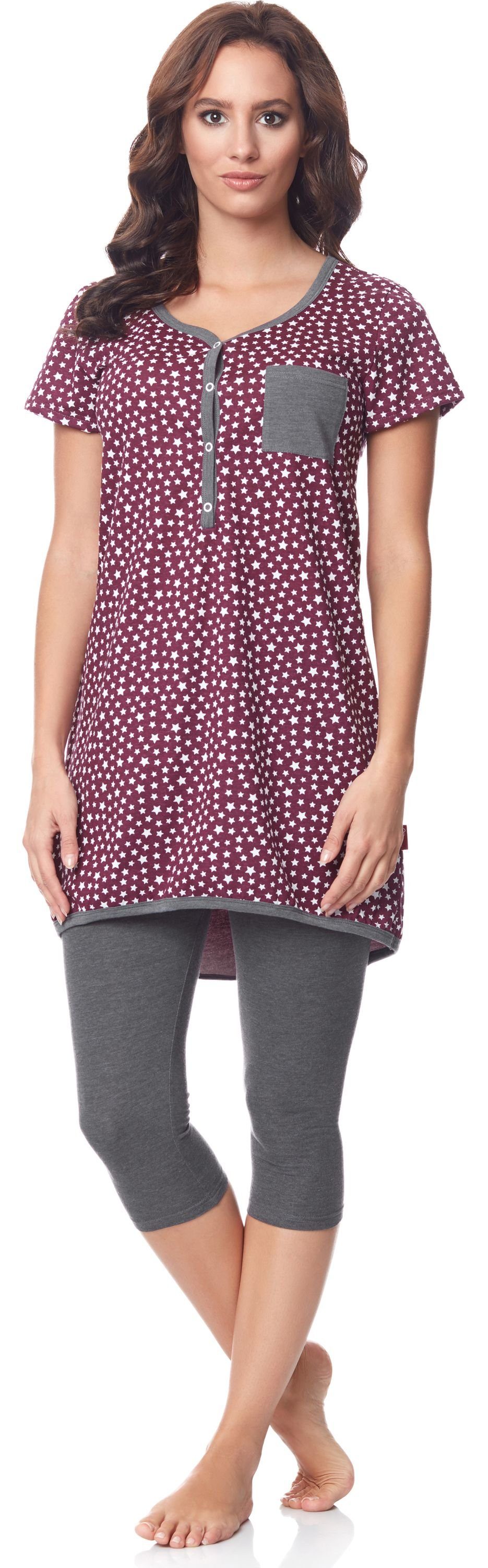 Be Mammy Umstandspyjama Damen Kurzarm Pyjama günstig online kaufen