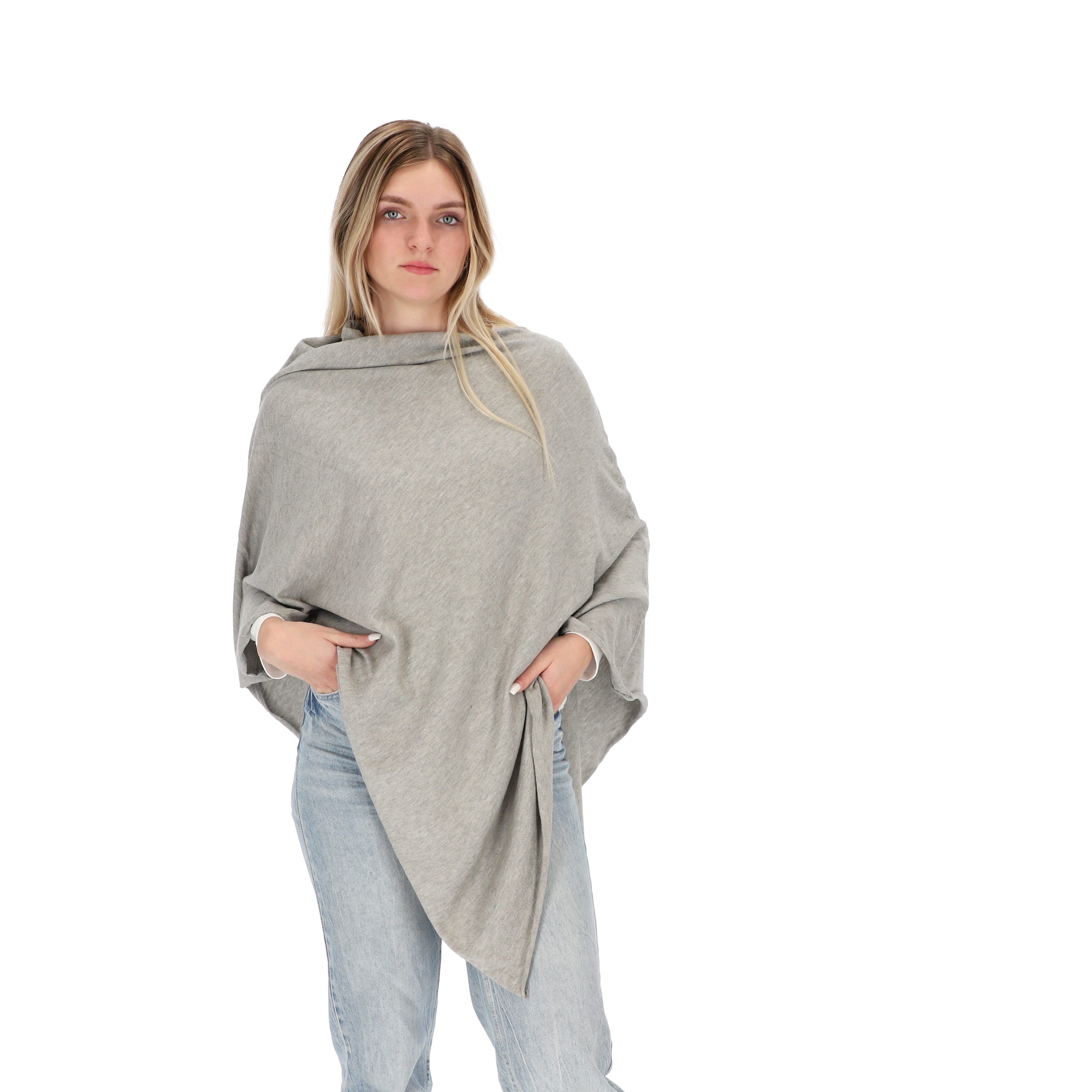 halsüberkopf Accessoires Strickponcho Strickponcho in tollen Unifarben!