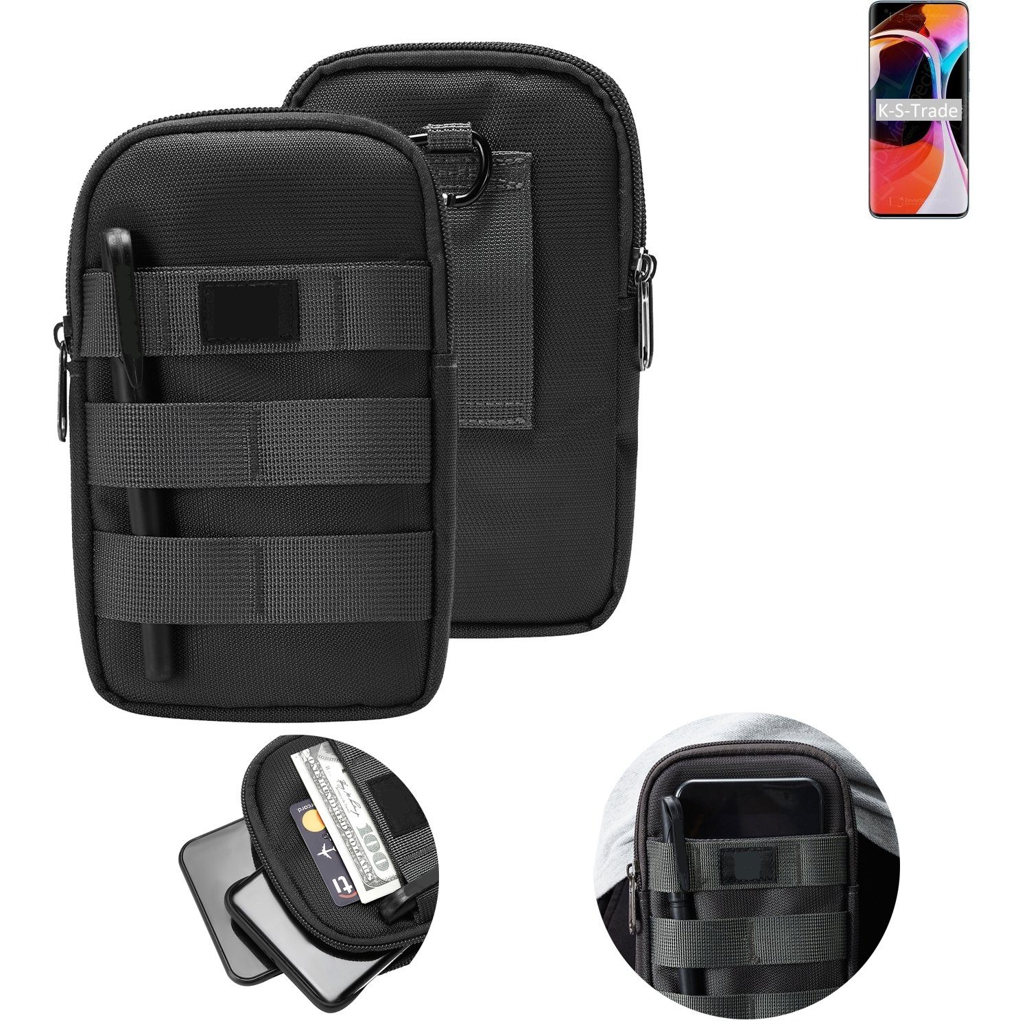 K-S-Trade Handyhülle für Xiaomi Mi 10 Pro, Holster Gürtel Tasche Handy Tasche Schutz Hülle dunkel-grau viele