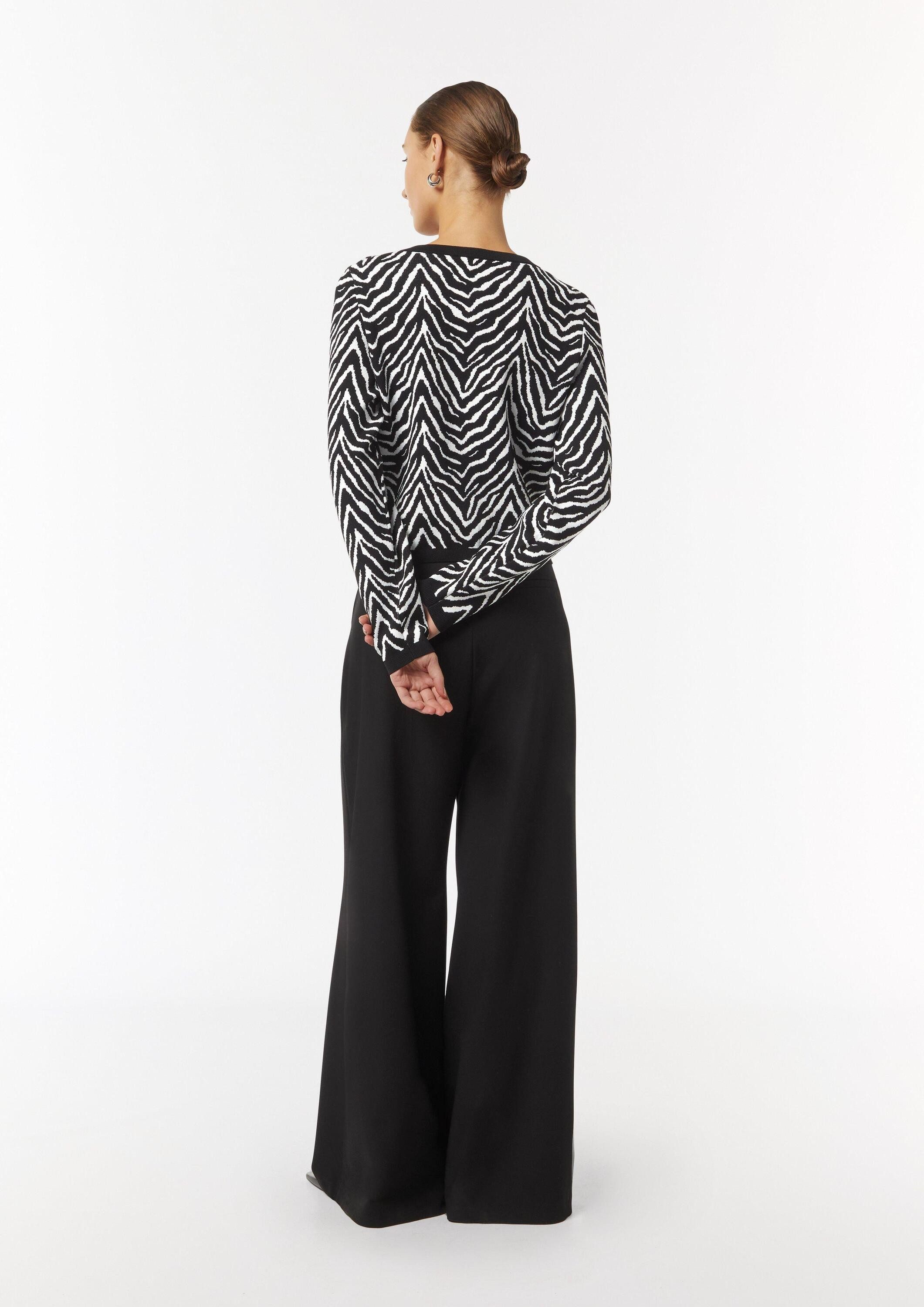 comma Cardigan Strickjacke Kurze Strickjacke mit Animal-Muster