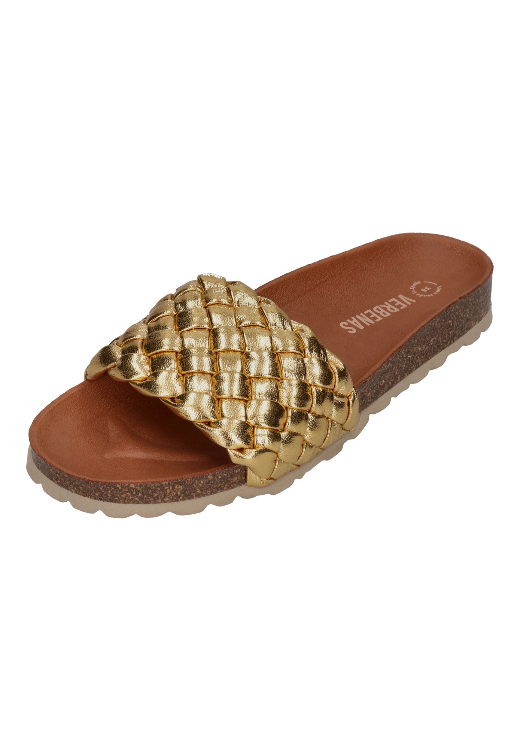 VERBENAS RICA trenza soft metal Pantolette Oro