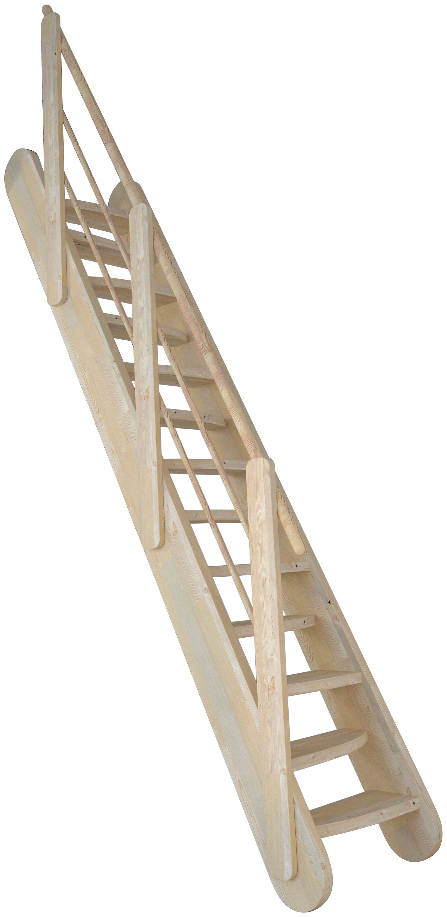 Stufen Wangenteile Geländer, Massivholz Starwood Design Raumspartreppe Holz-Holz Durchgehende Samos, offen,