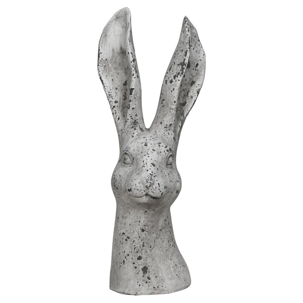Posiwio Dekoobjekt Hasenbüste EMIL grau braun creme aus Polyresin H28,5cm Osterhase Deko