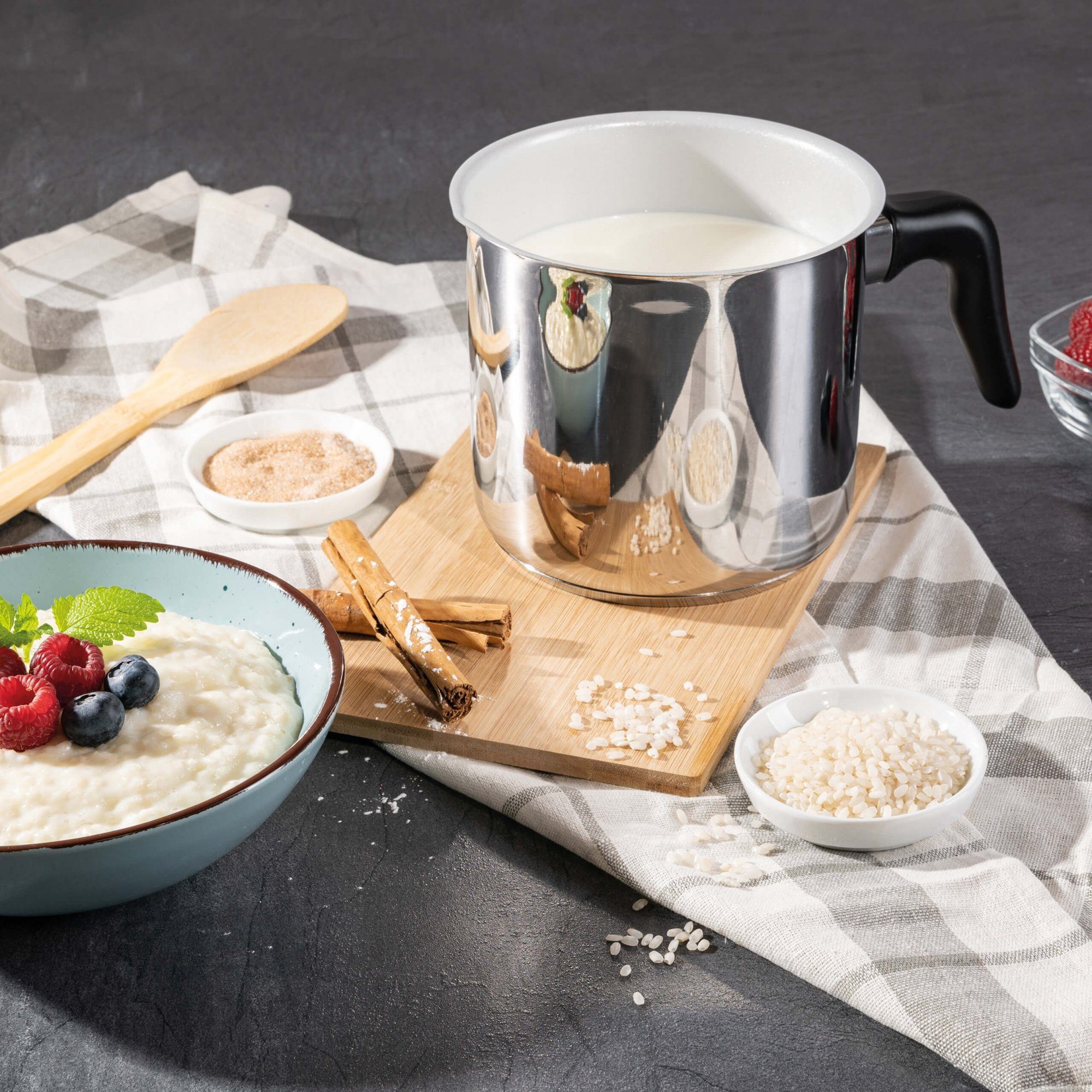 Genius Milchtopf Cerafit Steel Milchtopf 14 cm, Edelstahl, Keramik, Antihaft-Beschichtung