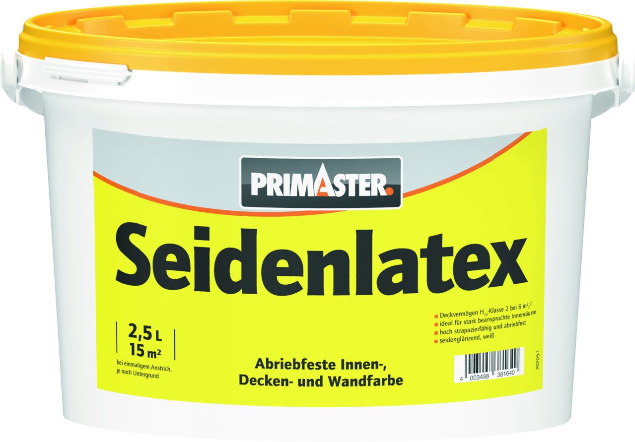 Primaster Wandfarbe Primaster Seidenlatex seidenglänzend 2,5 L weiß