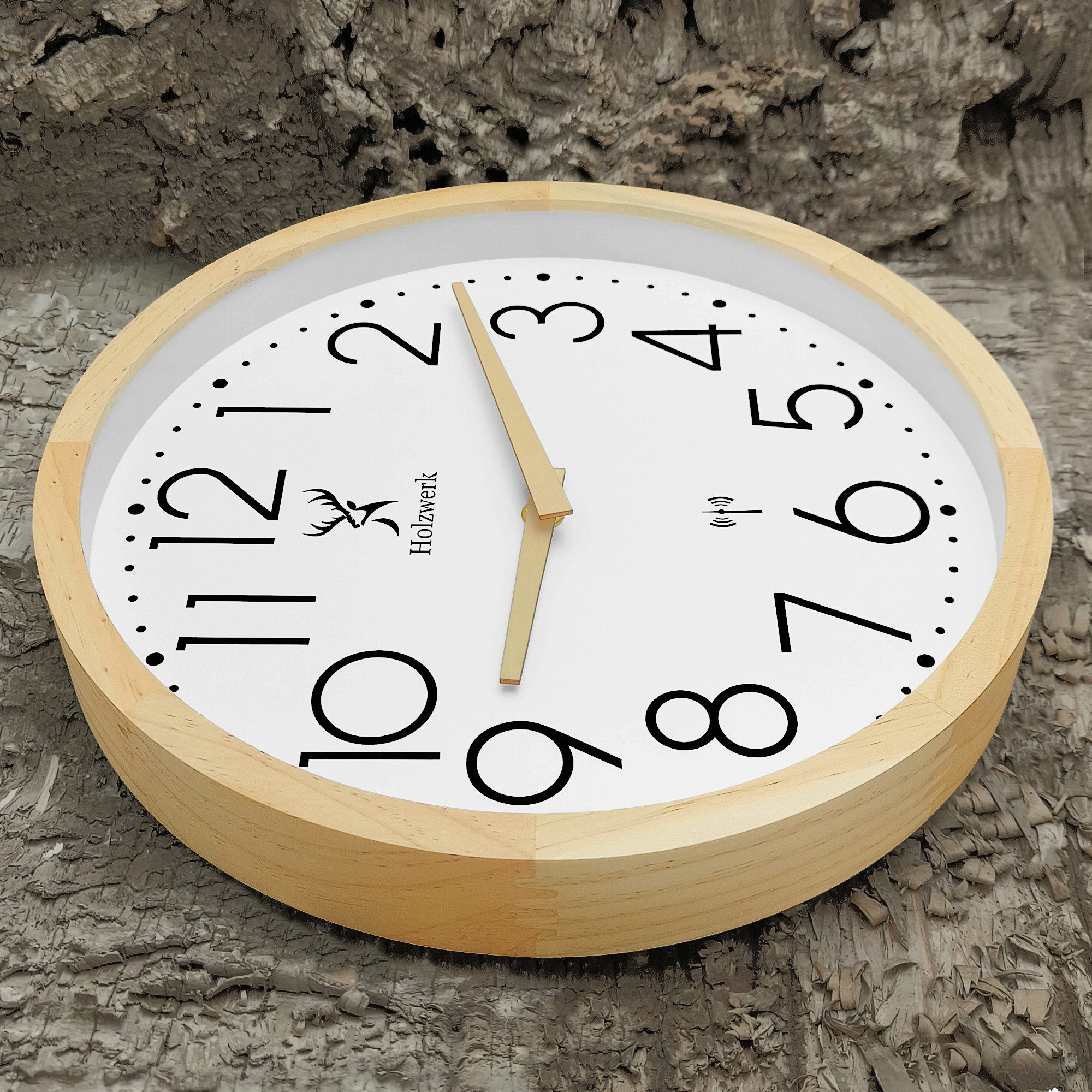 Holzwerk Funkwanduhr Designer Loft Funk Holz günstig online kaufen