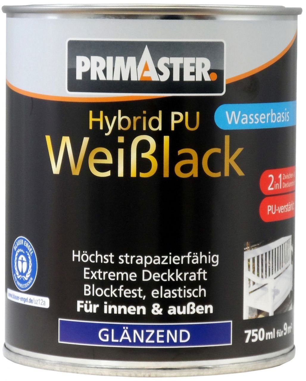 Primaster Weißlack Primaster Hybrid-PU-Weißlack 750 ml glänzend