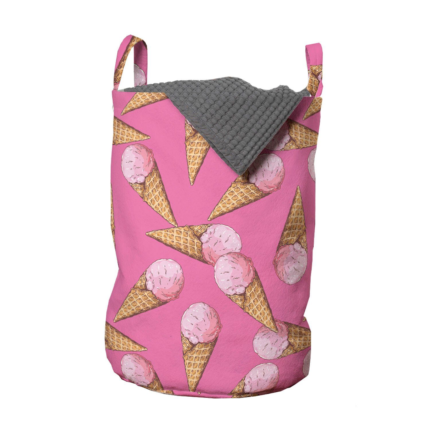 Eis Waschsalons, Sommer-Desserts Wäschekorb Wäschesäckchen für mit Kordelzugverschluss Pinkish Griffen Abakuhaus