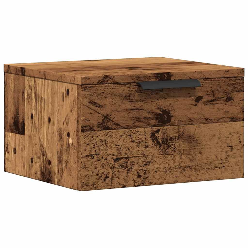 vidaXL Nachttisch Wand-Nachttisch Altholz-Optik 34x30x20 cm (1-St)