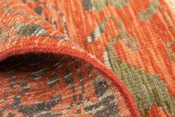 Wollteppich Designer Teppich handgeknüpft orange, morgenland, quadratisch, Höhe: 6 mm, handgeknüpft