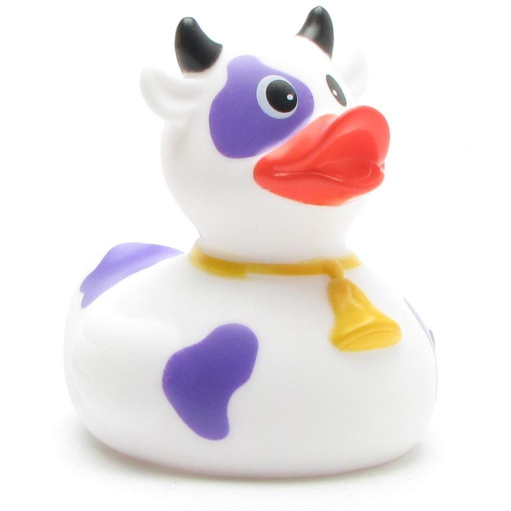 Duckshop Badespielzeug Quietscheente lila Kuh - Badeente