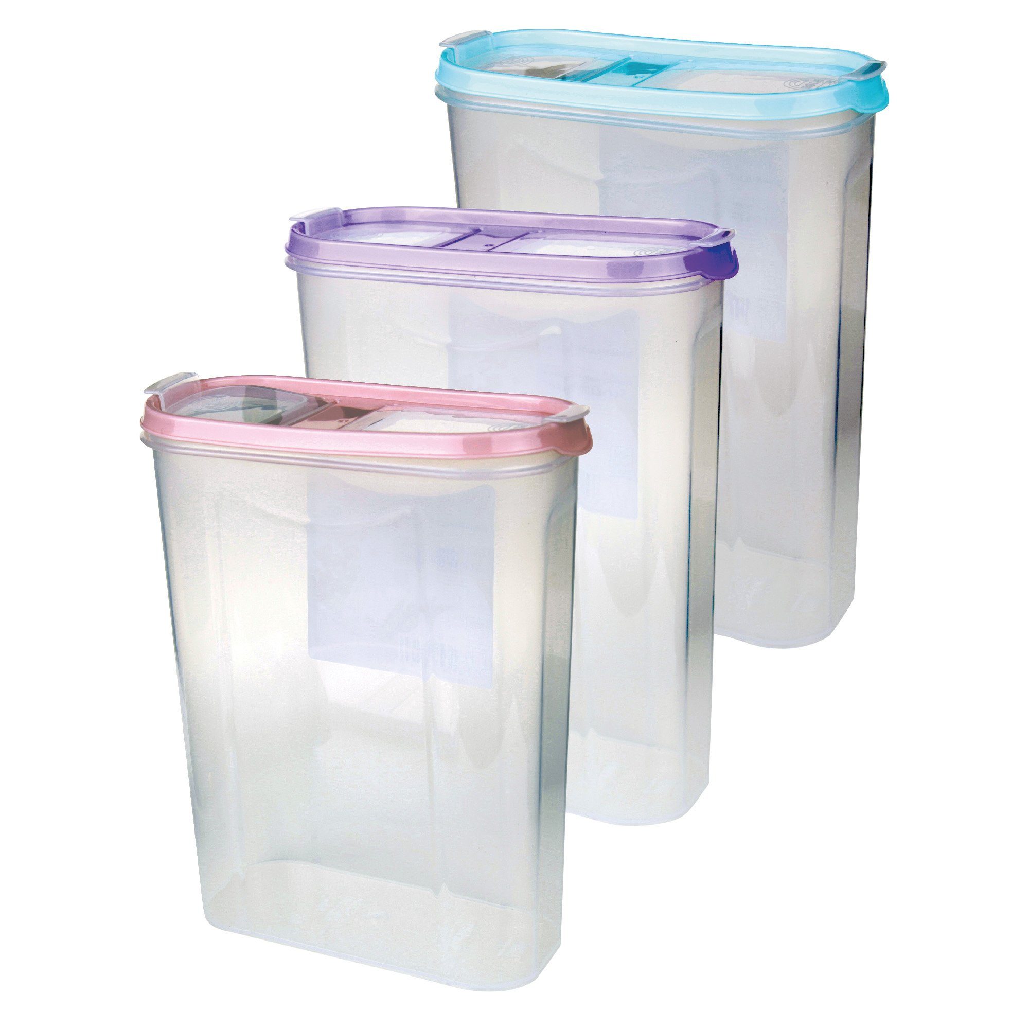 Bestlivings Vorratsdose Müslispender 1,4L - 4,5L, Kunststoff, (3-tlg., 2,8 Liter (7cm x 16,5cm x 24cm), Schüttdose für Lebensmittel, Vorratsbehälter Set - Frischhaltedosen