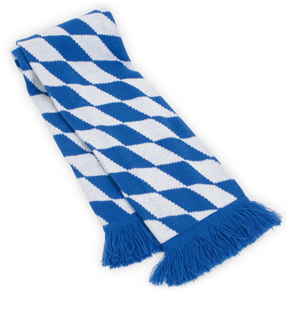 Fries Strickschal Bayern Strickschal Schal Oktoberfest Volksfest Weiß Blau 140 cm