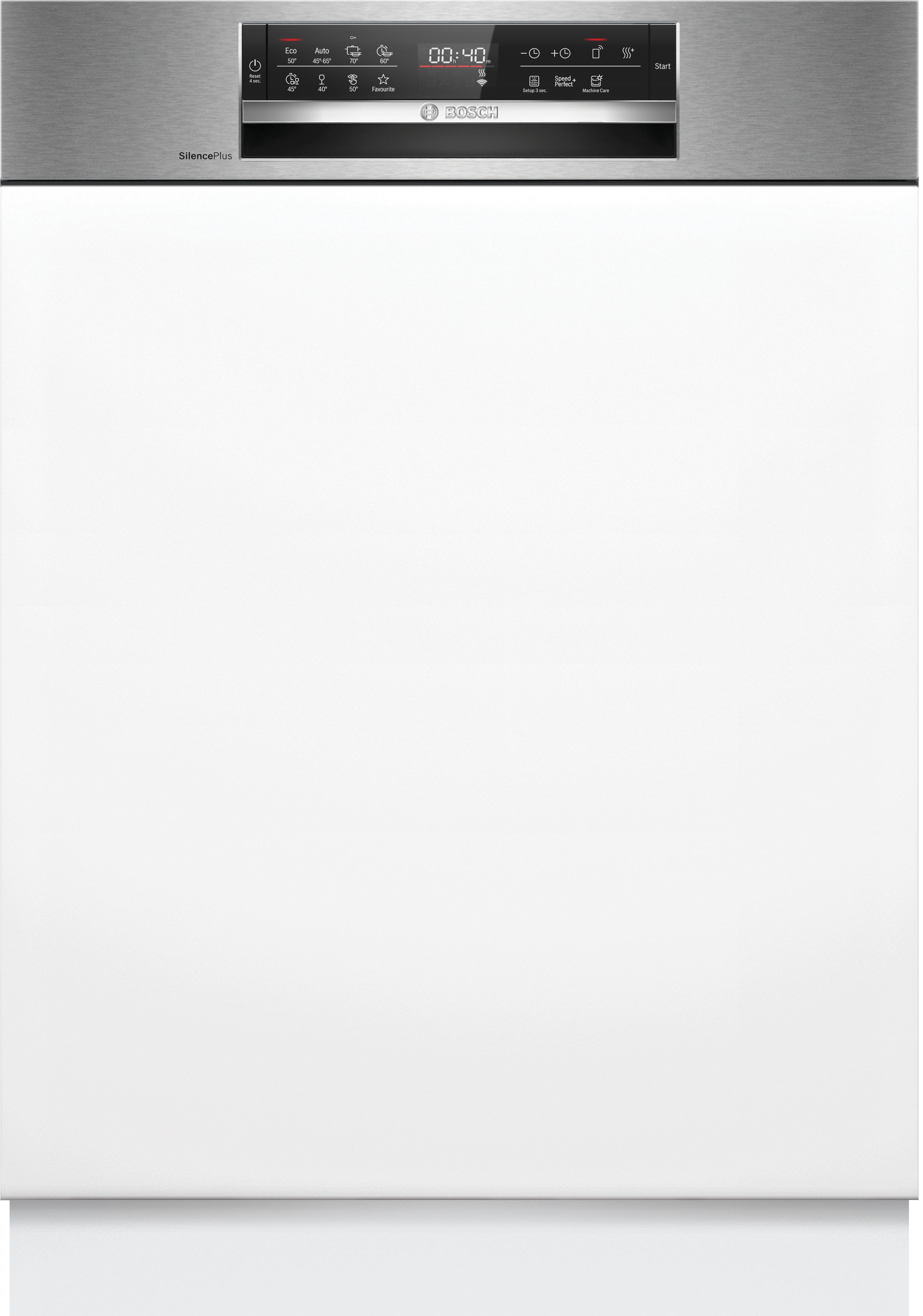 BOSCH teilintegrierbarer Geschirrspüler Serie 6 SMI6ECS12E, 14 Maßgedecke, Automatische Türöffnung für Effizienz, Rack Matic & flexible Körbe