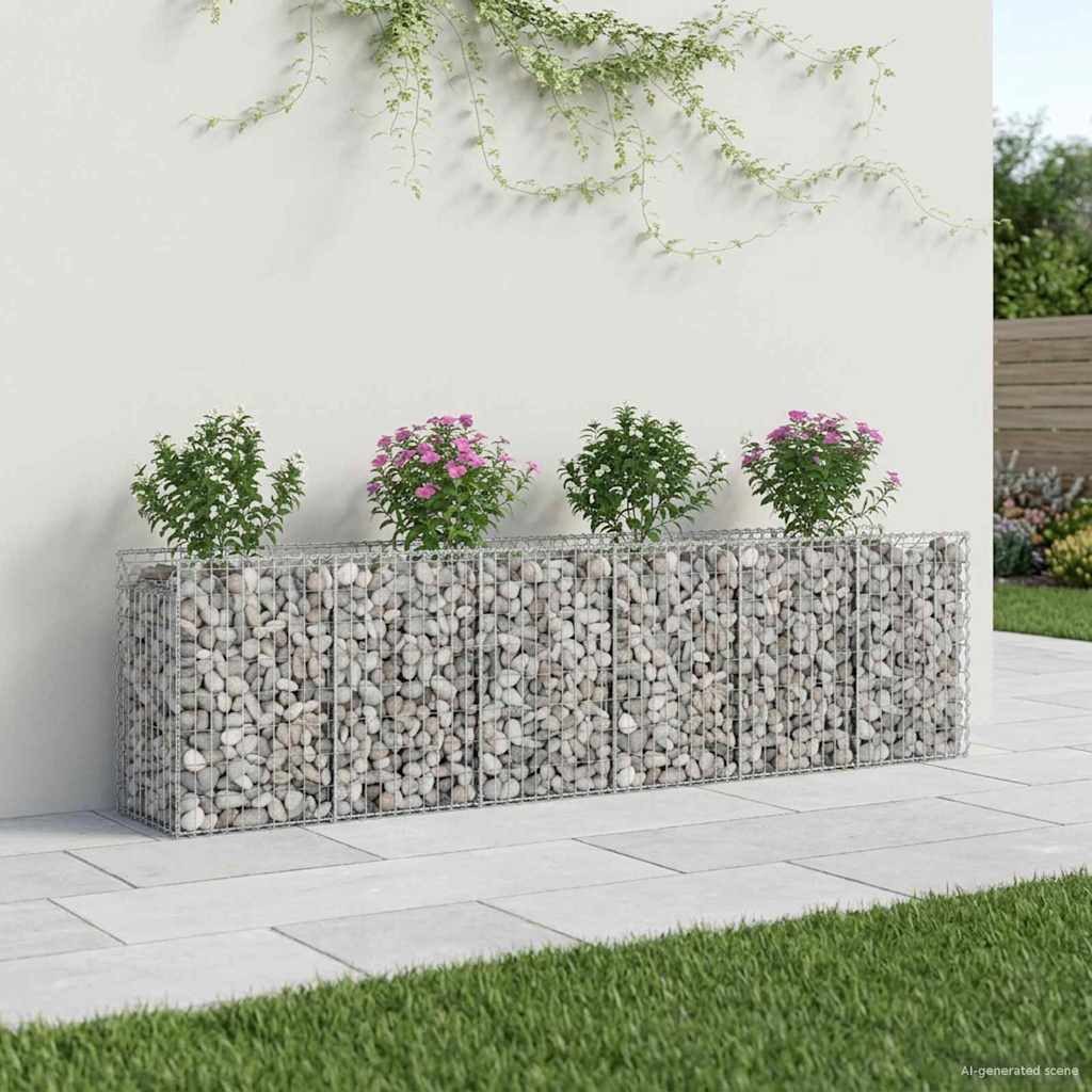 furnicato Zaun Zaunpaneele Silber 300x50x80 cm aus verzinktem Stahl, (1-St), Witterungsbeständiger Sichtschutzzaun mit Drainage für den Garten