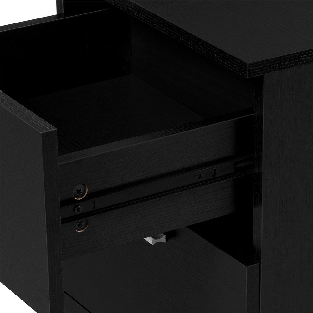 Yaheetech Nachttisch Beistelltisch (1-St), Nachtschrank mit 3 Schubladen, 40 x 35 x 60,5 cm