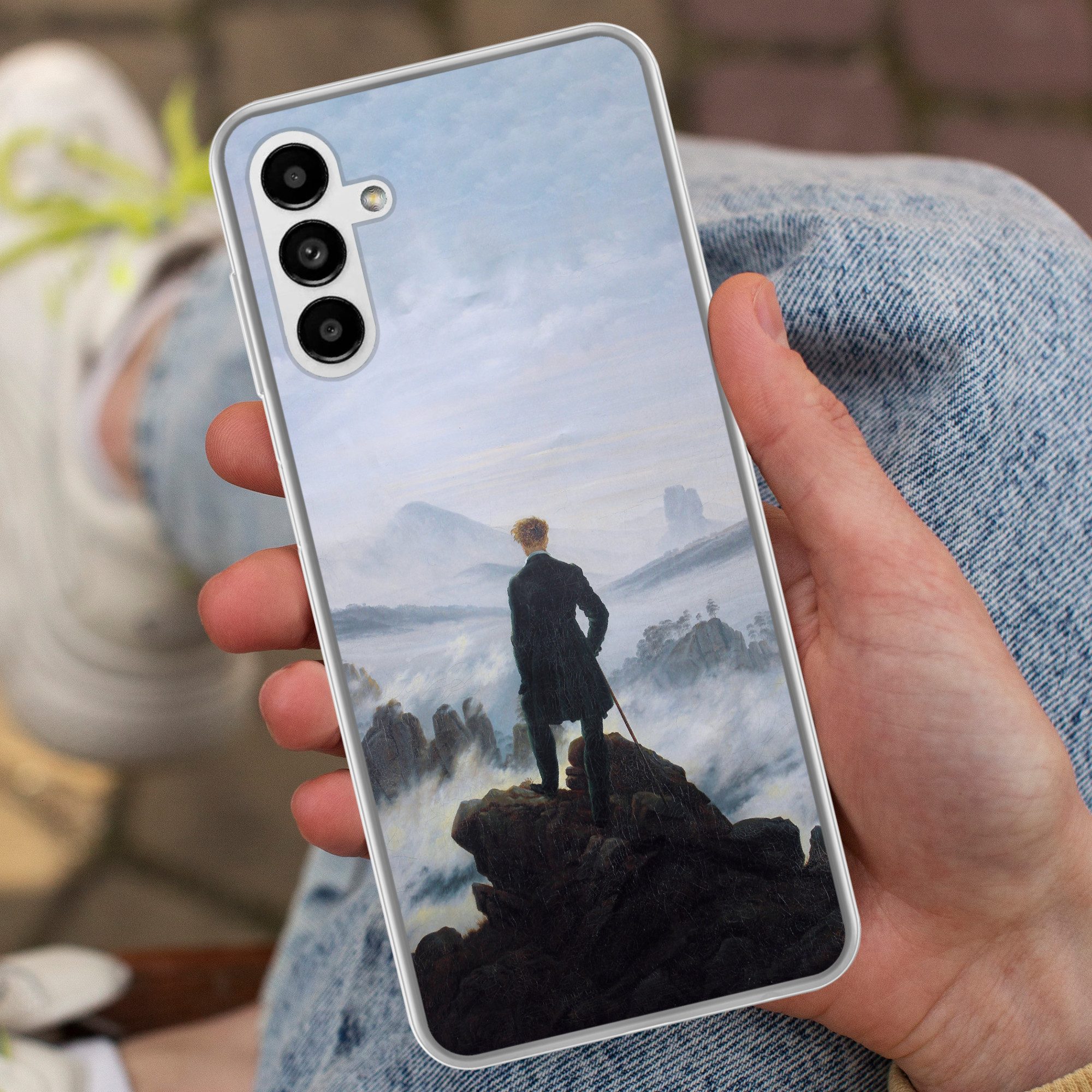 MuchoWow Handyhülle für Samsung Galaxy A04s Der Wanderer über dem Nebelmeer - Caspar David, Handy Case, Silikon, Bumper Case Dünn
