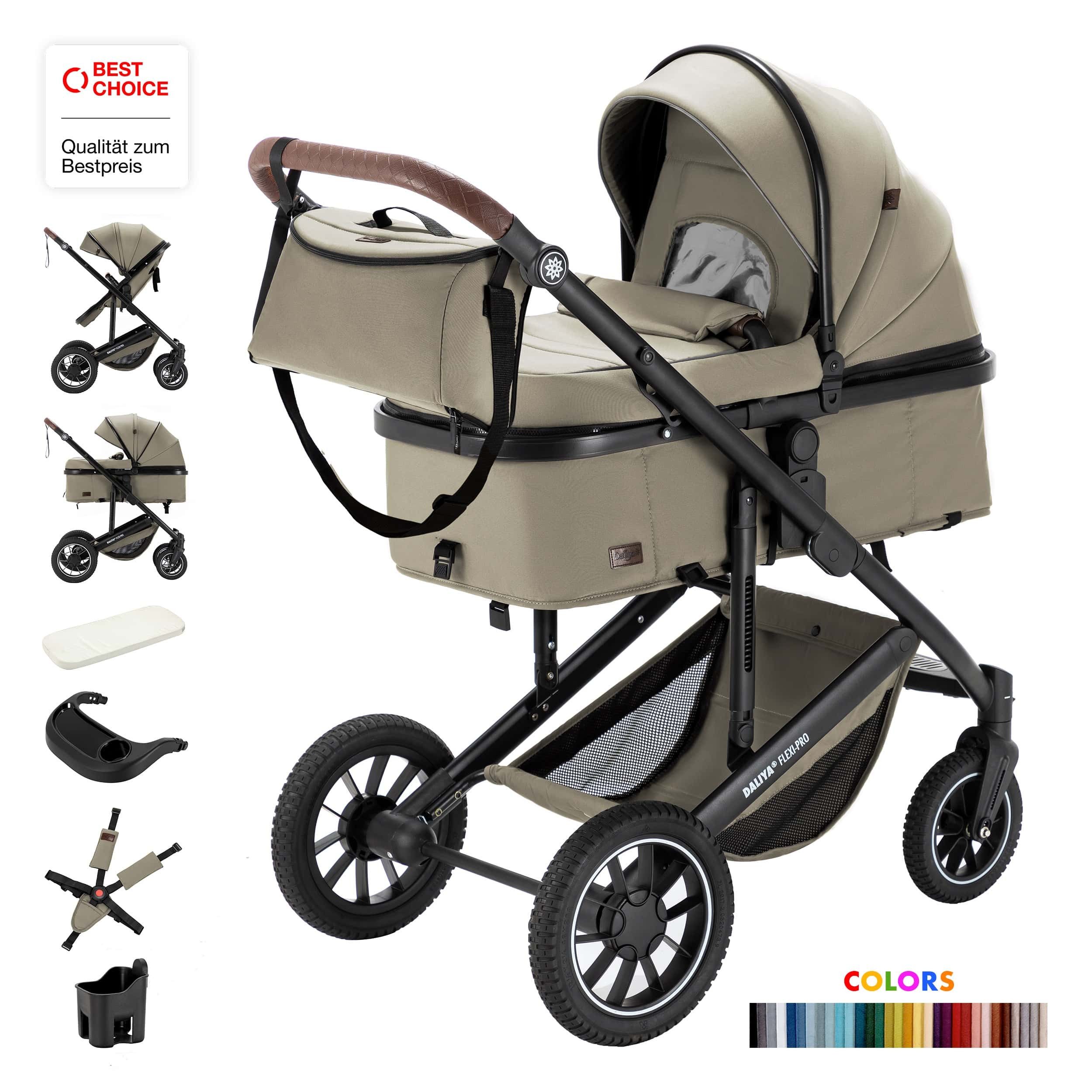 Kombi-Kinderwagen FLEXI-PRO 2in1 Kinderwagen & Buggy, Reisekinderwagen, XXL Set