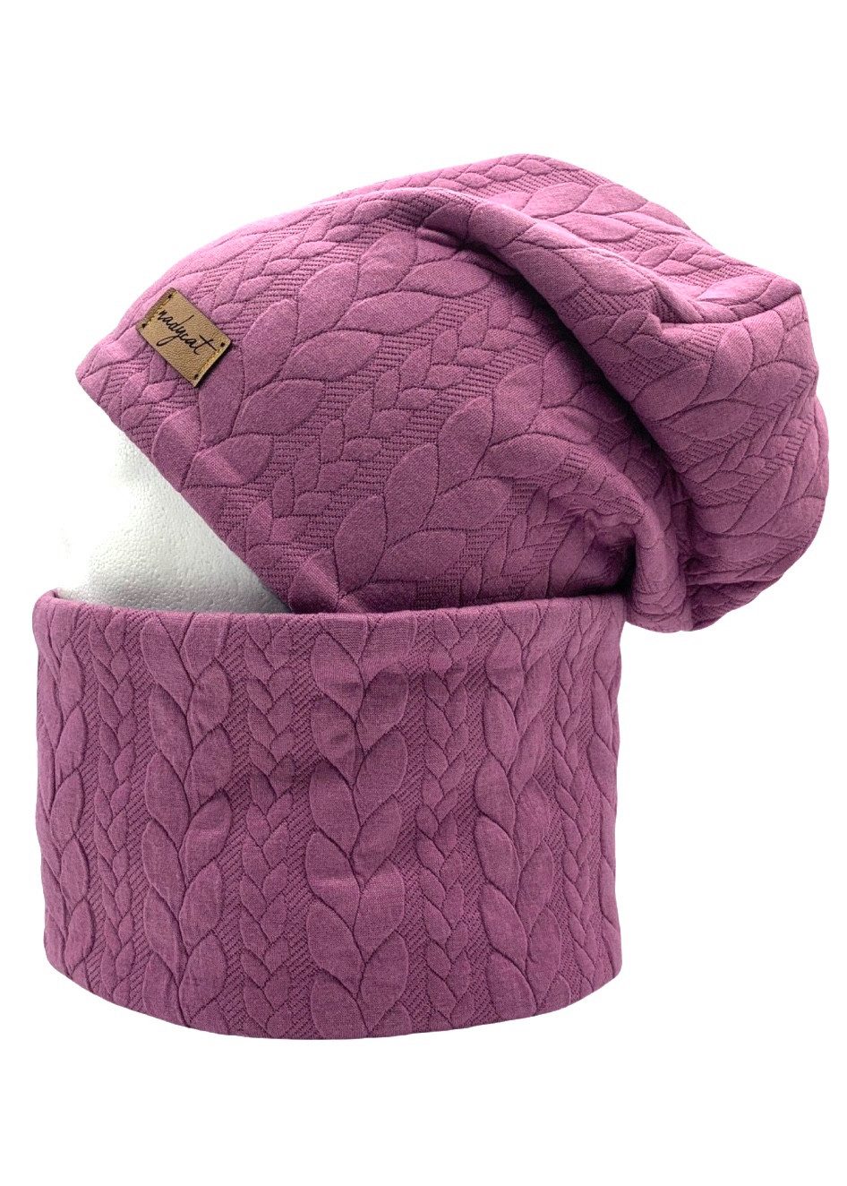 nadycat Beanie ZOPF & STYLE alt flieder (2-St., Beanie mit passendem Loop) handgefertigt aus der Lausitz
