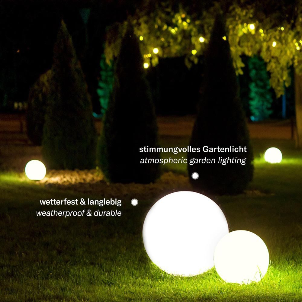 s.luce Dekolicht Garten Außenkugel Globe pro langlebig Weiß