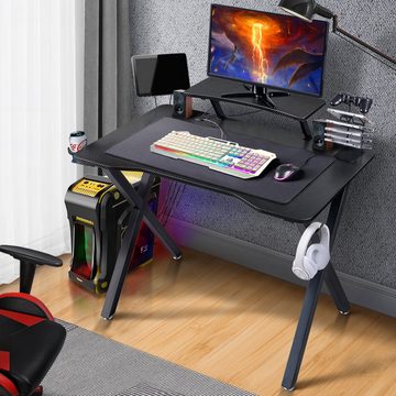 Yaheetech Gamingtisch, mit großer Oberfläche und Mausepad Ergonomisch