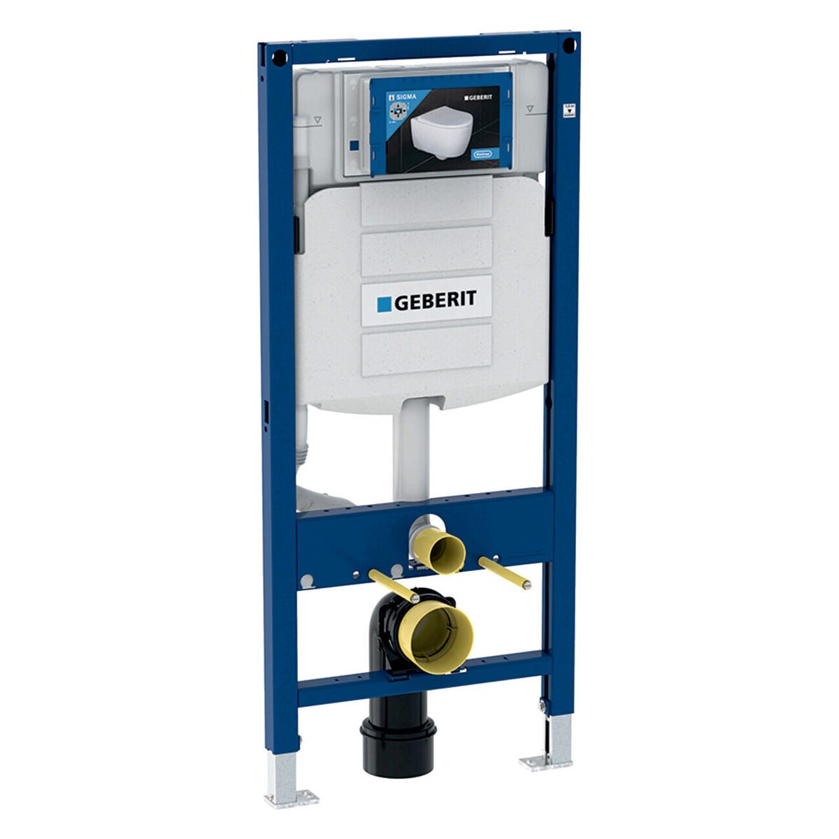 GEBERIT Tiefspül-WC GEBERIT-EW4001-SET, Geberit Taharet Bidet Wand Hänge WC Weiß Vorwandelement