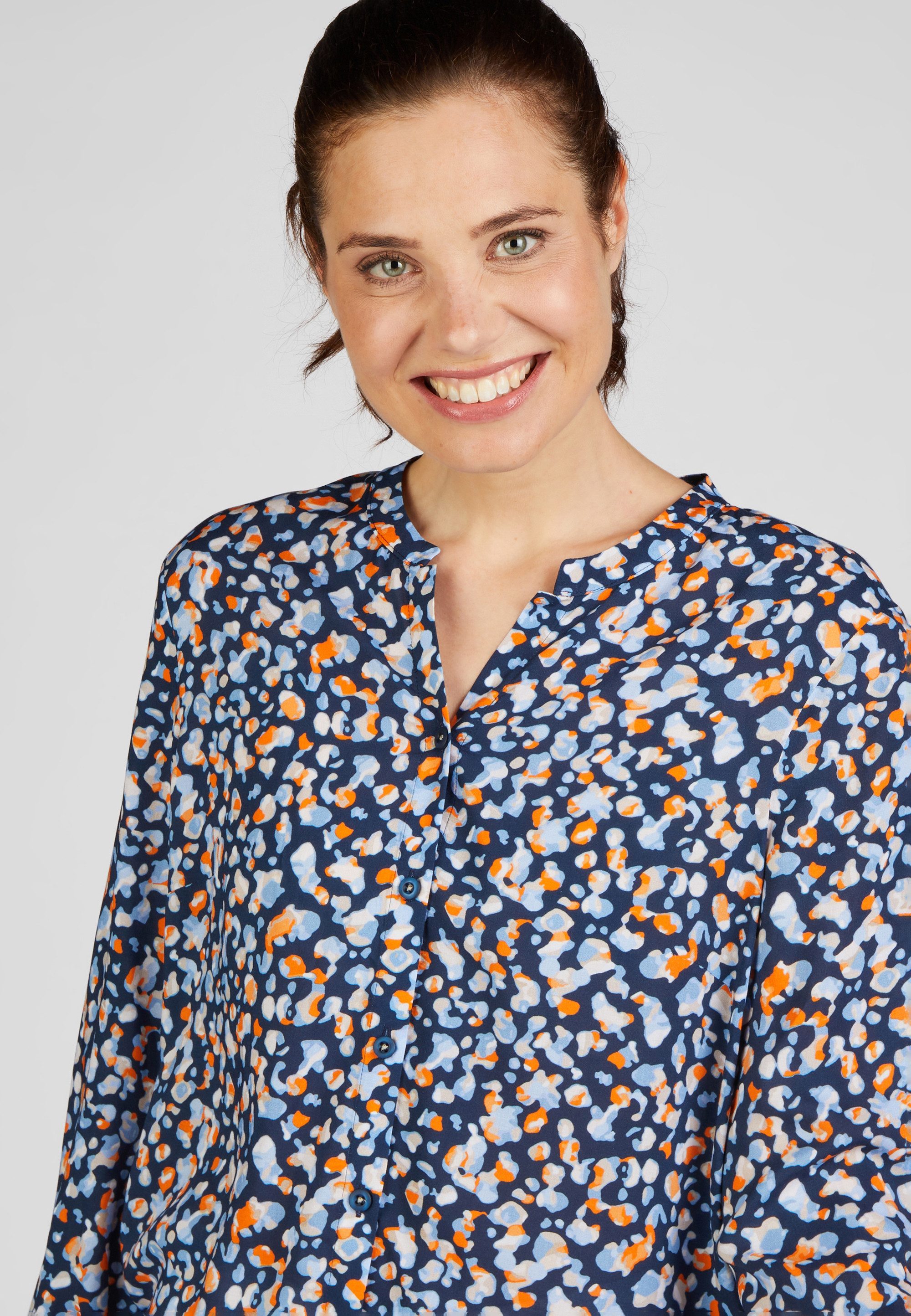 Rabe Langarmbluse mit farbenfrohem Muster