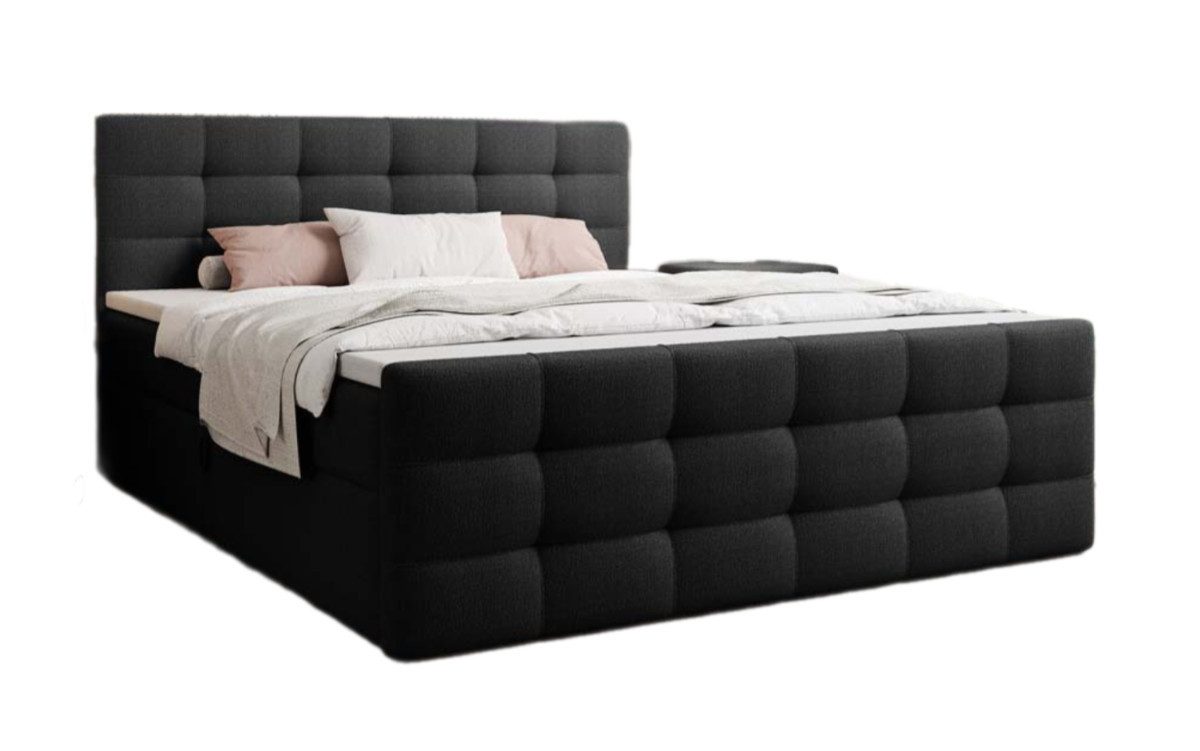 Luxusbetten24 Boxspringbett Luxor Bouclé, mit Stauraum