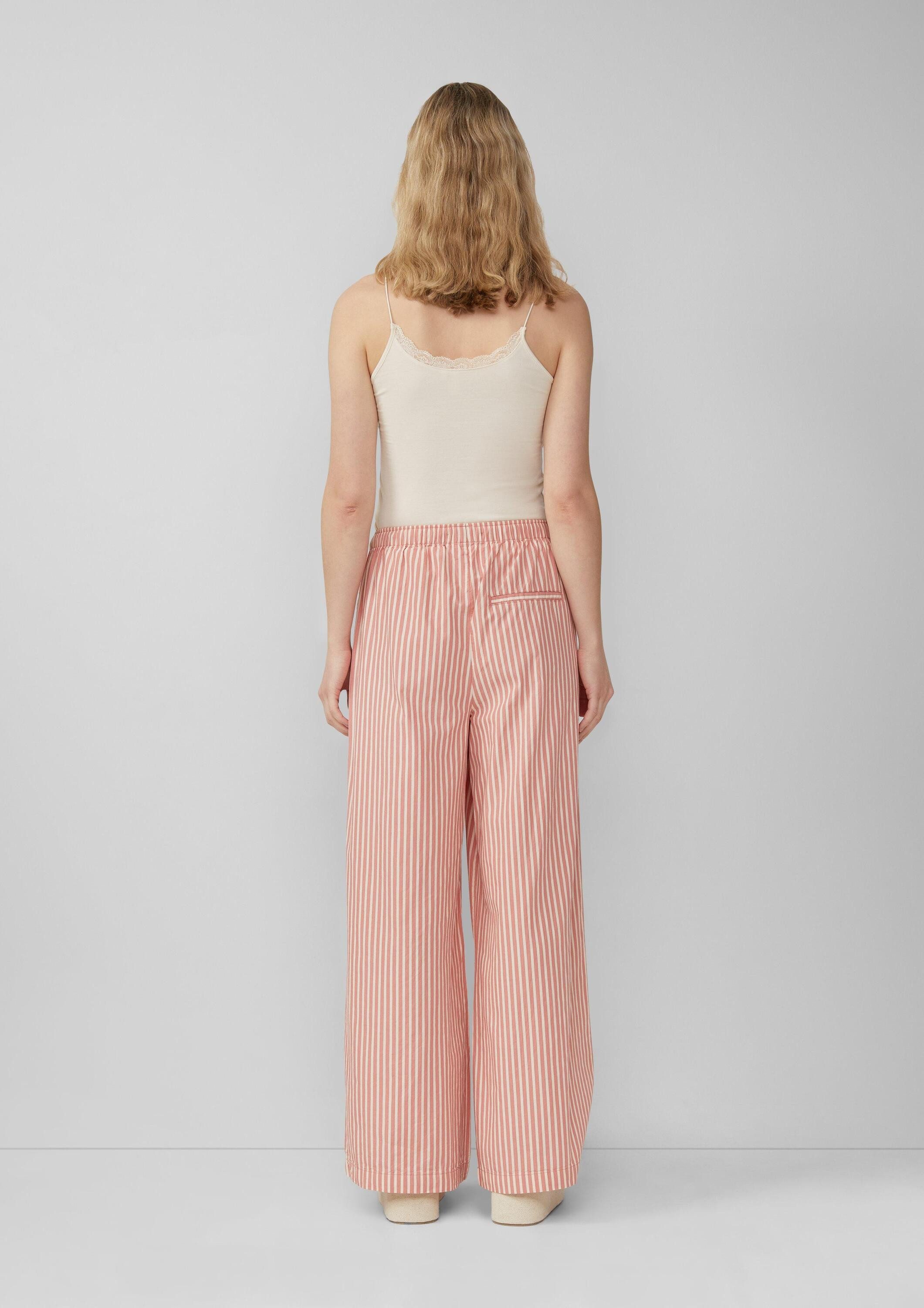 QS Chinos Hose Baumwoll-Streifenhose mit weitem Bein, QS x Sarah & Tini