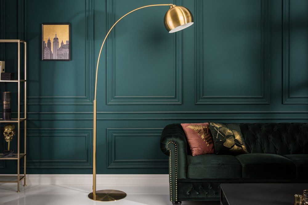 riess-ambiente Bogenlampe LOUNGE DEAL 205cm gold, ohne Leuchtmittel, Wohnzimmer · Metall · verstellbar · Modern Design