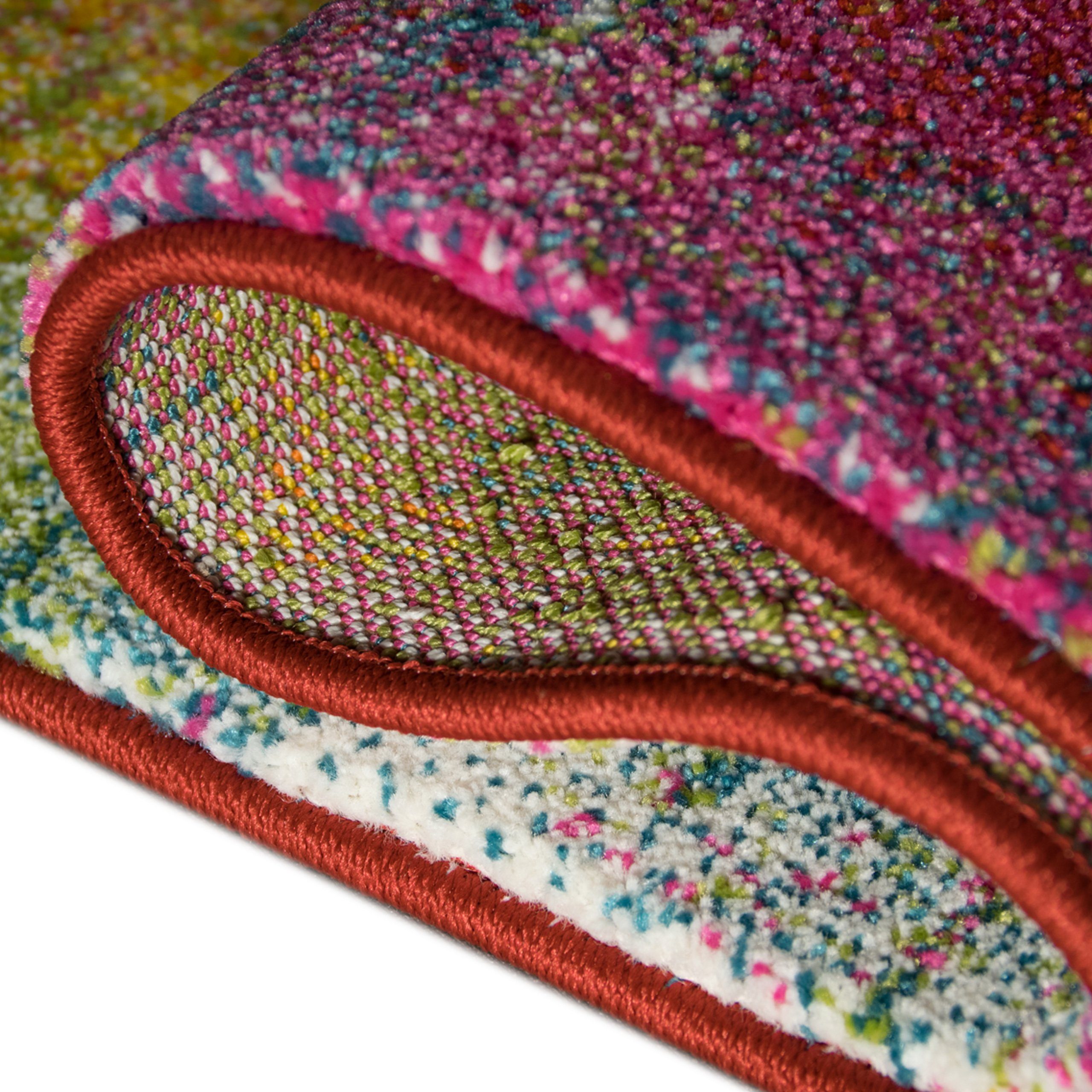 Carpetia Teppich Moderner Graffiti Teppich mehrfarbig orange grün türkis, rechteckig, Höhe: 13 mm – Bild 4 von 4