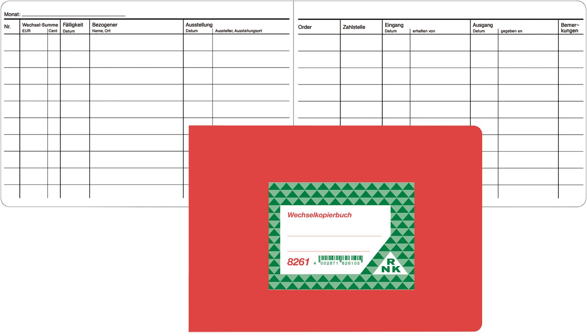 RNK Formularblock RNK Wechselkopierbuch A5quer 10Bl z.Kontrolle ausgegeb.u.empf.Wechsel