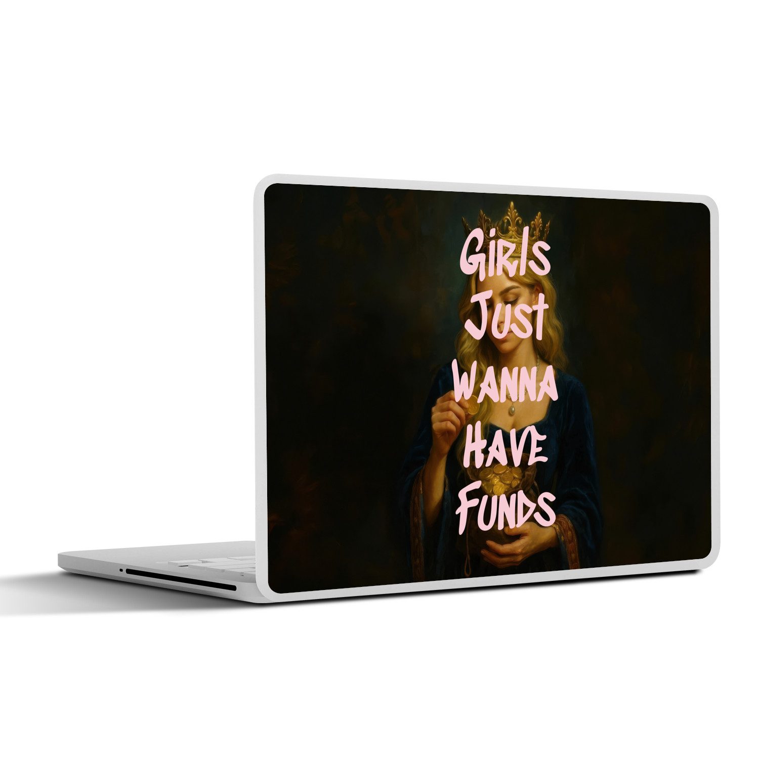 MuchoWow Laptop-Aufkleber Krone - Frau - Kleid - Auffallend, (1tlg), Aufkleber Geeignet für Laptops, Schutz vor Kratzern, Sticker, 32x23 cm