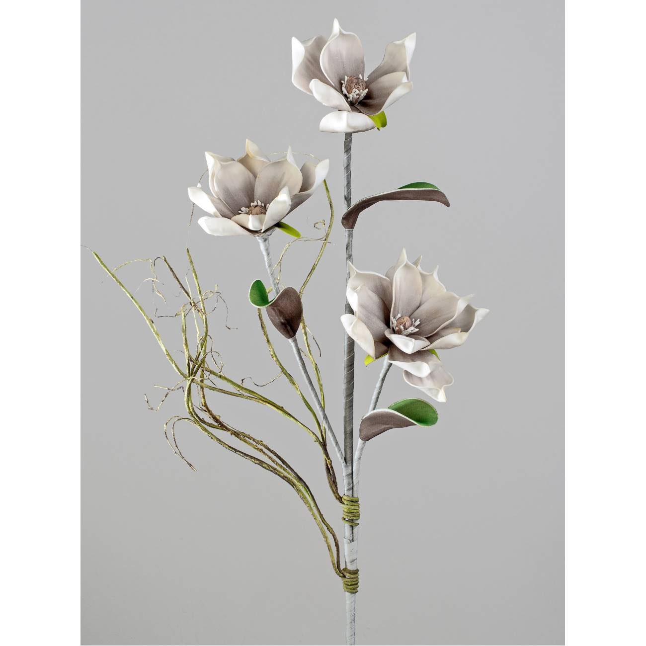 Kunstblume Grau, Durchmesser 10 cm