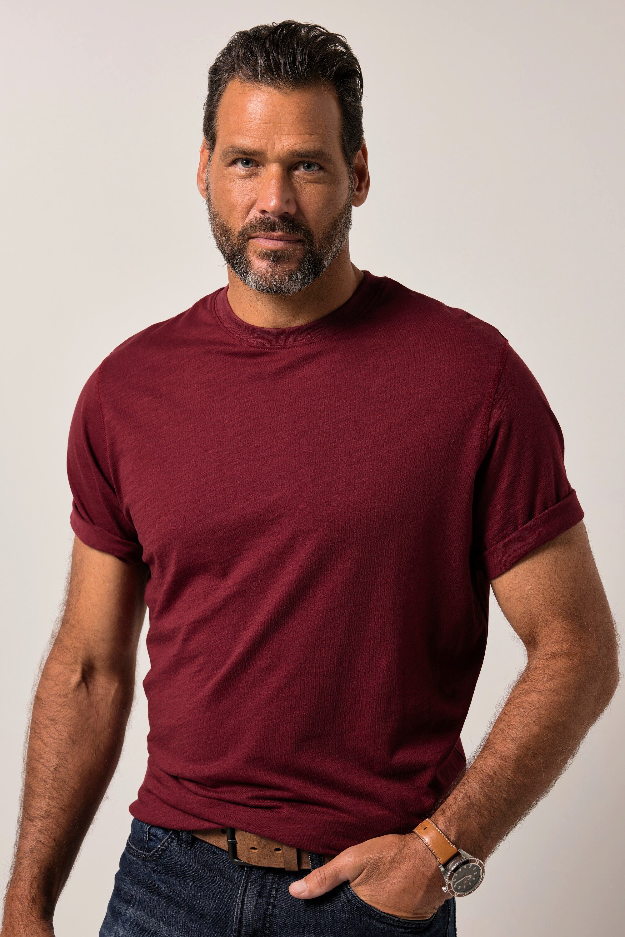 JP1880 T-Shirt JP1880 T-Shirt Halbarm Logo-Badge bis 8 XL günstig online kaufen