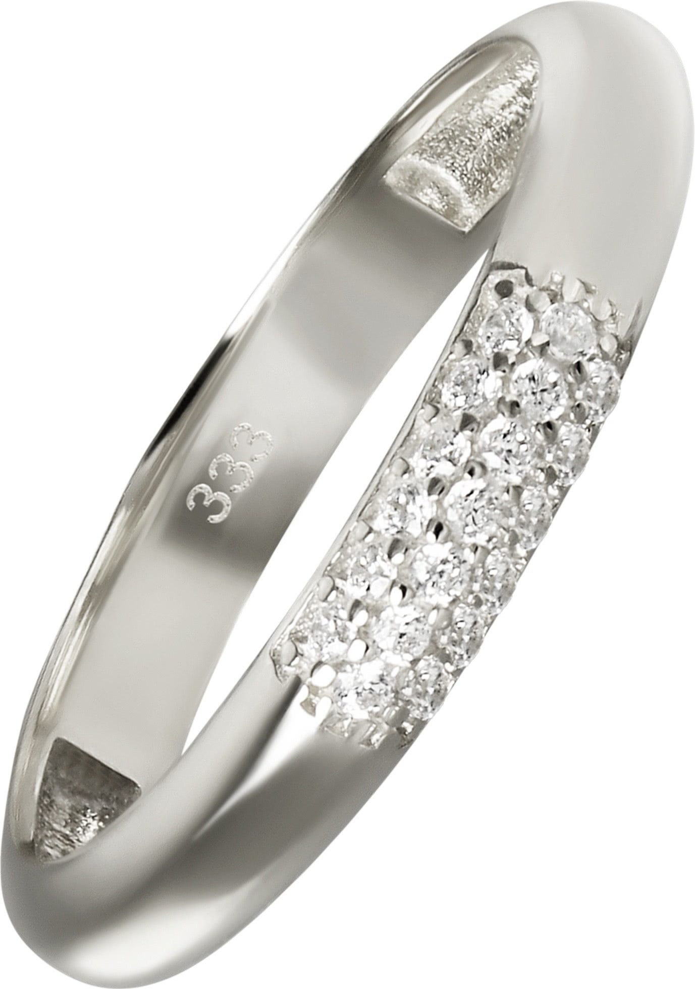 Balia Goldring Balia Damen Ring aus 333 Weißgold (Fingerring), Damen Ring 3 reihig Zirkonia, 56 (17,8), Gold 333, Farbe: weiß