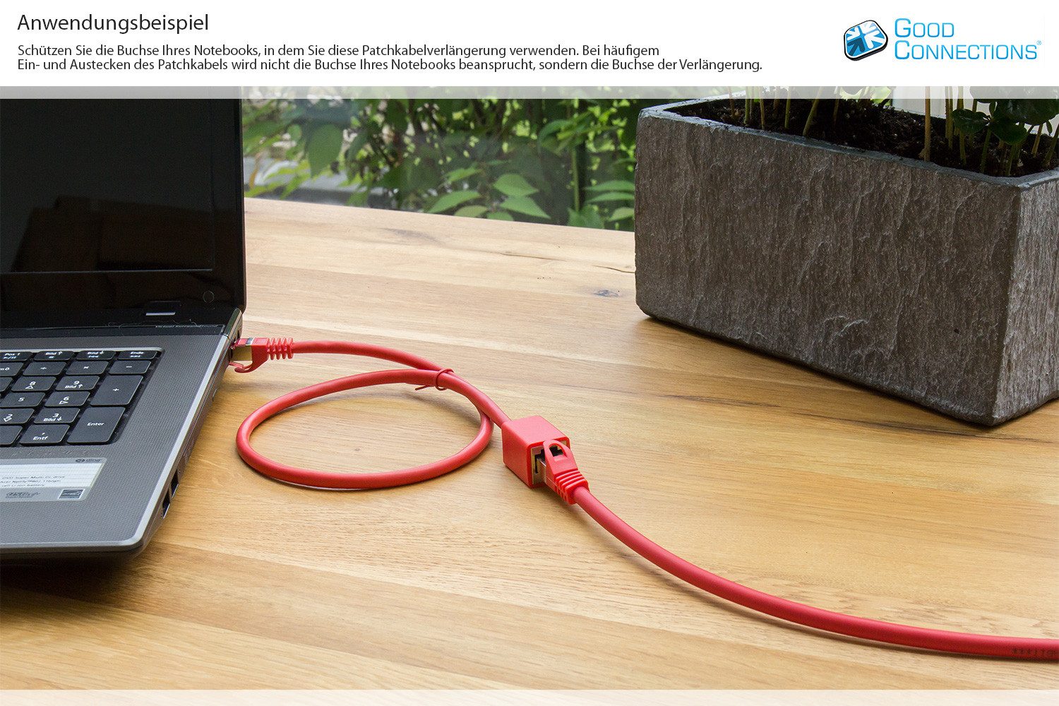 GOOD CONNECTIONS Patchkabel Ethernet Netzwerkkabel, RJ45 Buchse gerade, RJ45 Stecker gerade (50 cm)