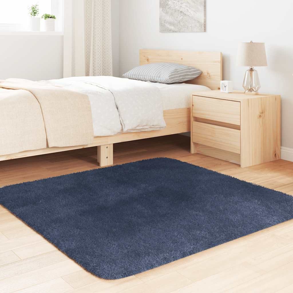 vidaXL Teppich Teppich Shaggy Hochflor NAVARRA Marineblau 120x120 cm Polyester, Quadrat