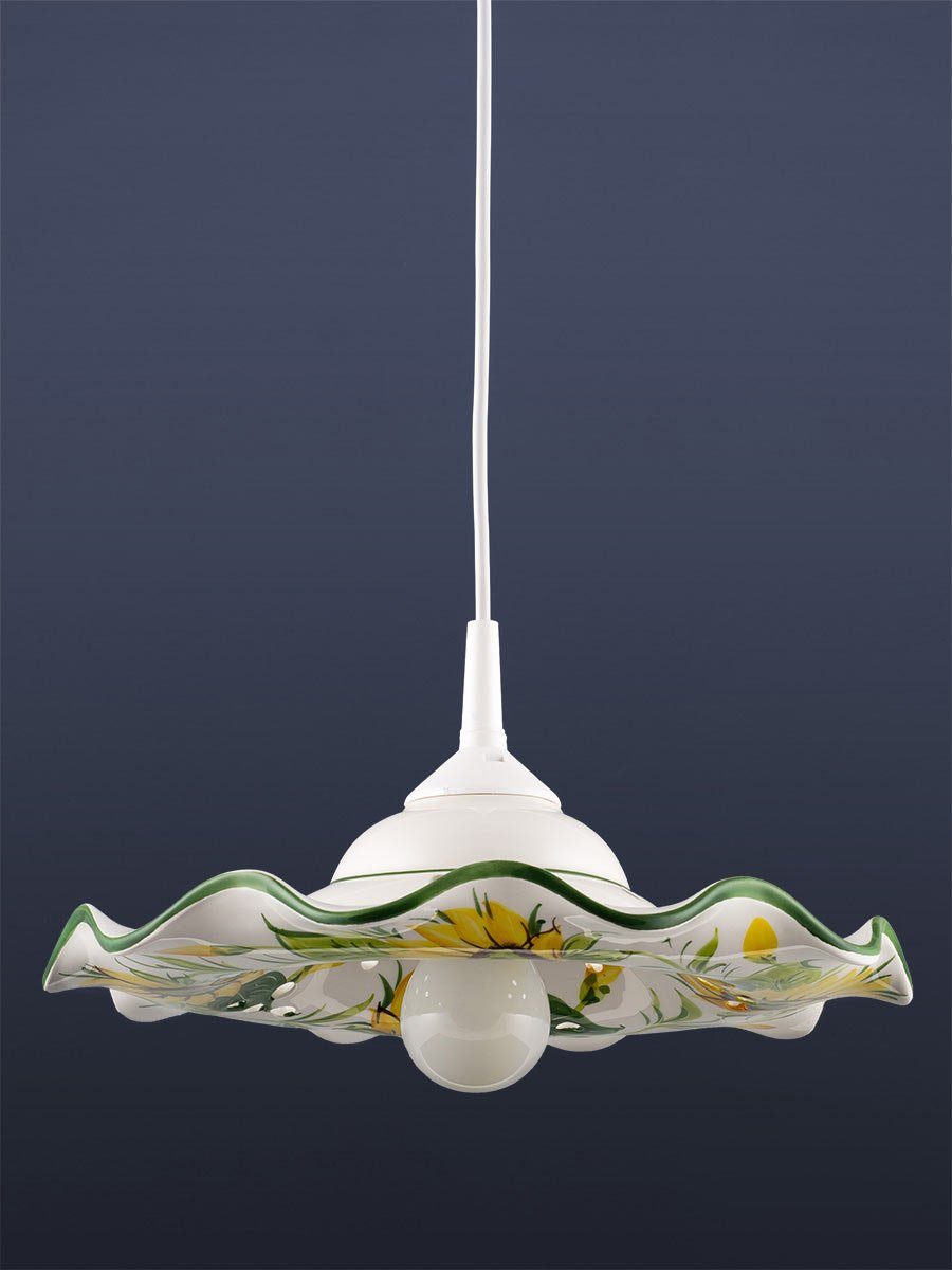 Helios Leuchten Pendelleuchte Küchenlampe Keramik, Keramiklampe, Deckenlampe, Hängelampe, für Esszimmer Küchentisch, handgefertigt handbemalt