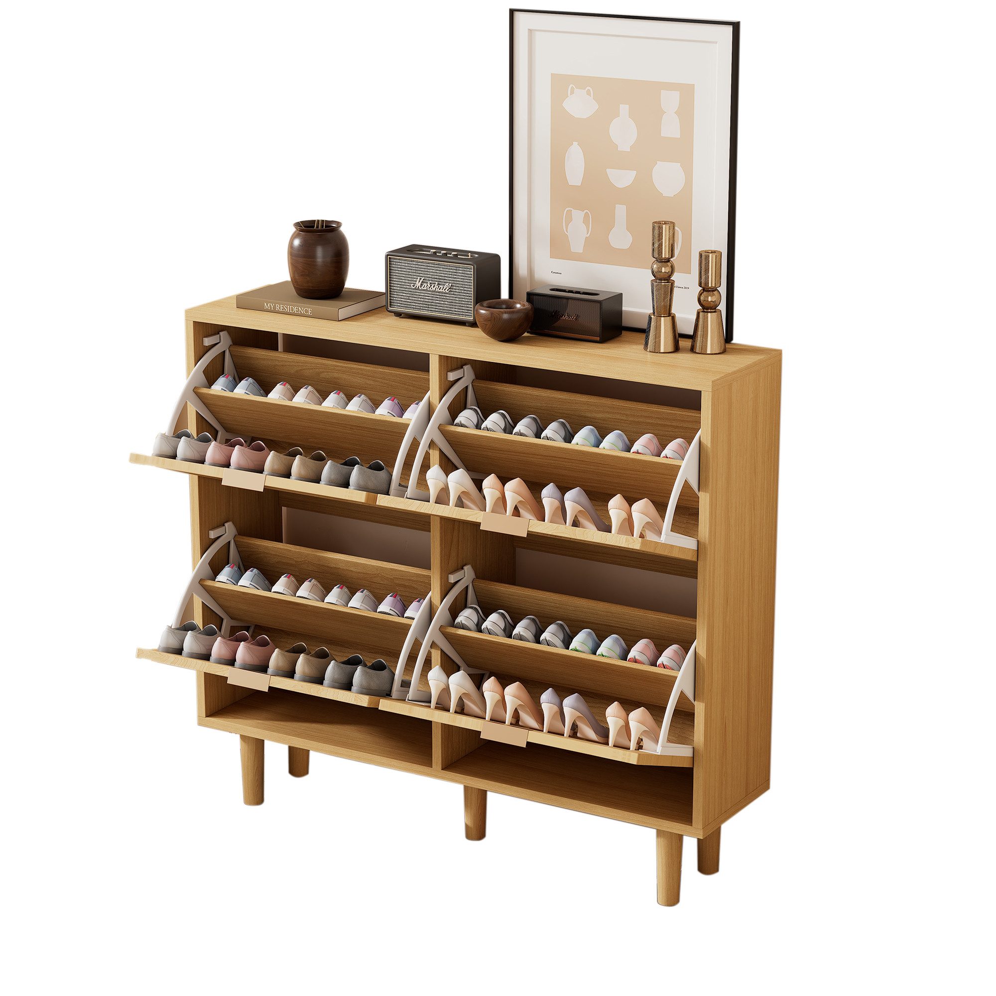 Refined Living Schuhschrank mit 4 Klappschubladen, günstig online kaufen