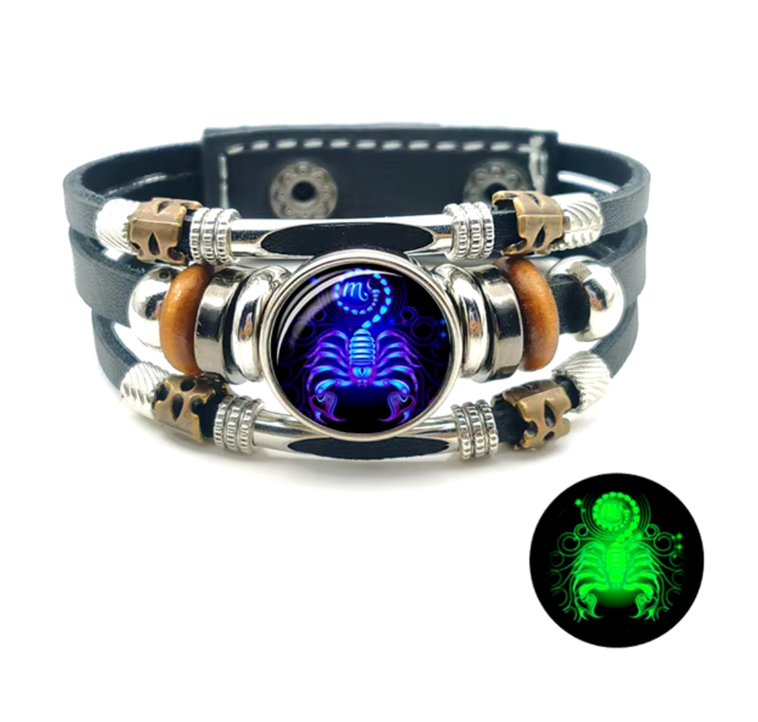 Stelby Armband mit Gravur Armband Sternzeichen Skorpion mit 3D Gravur im Glas (Weihnachtsgeschenk, Geburtstagsgeschenk, Valentinstaggeschenk, modern, minimalistisch), langlebig, pflegeleicht, unisex